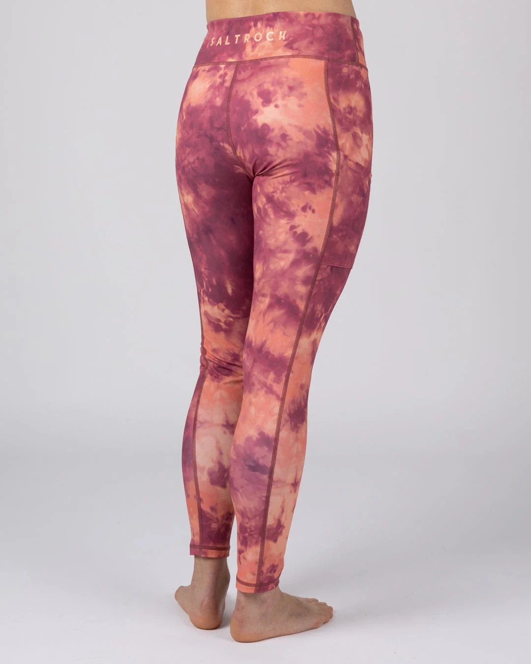 Chakra - Womens Tie Dye Leggings - Dark Pink - Image 4