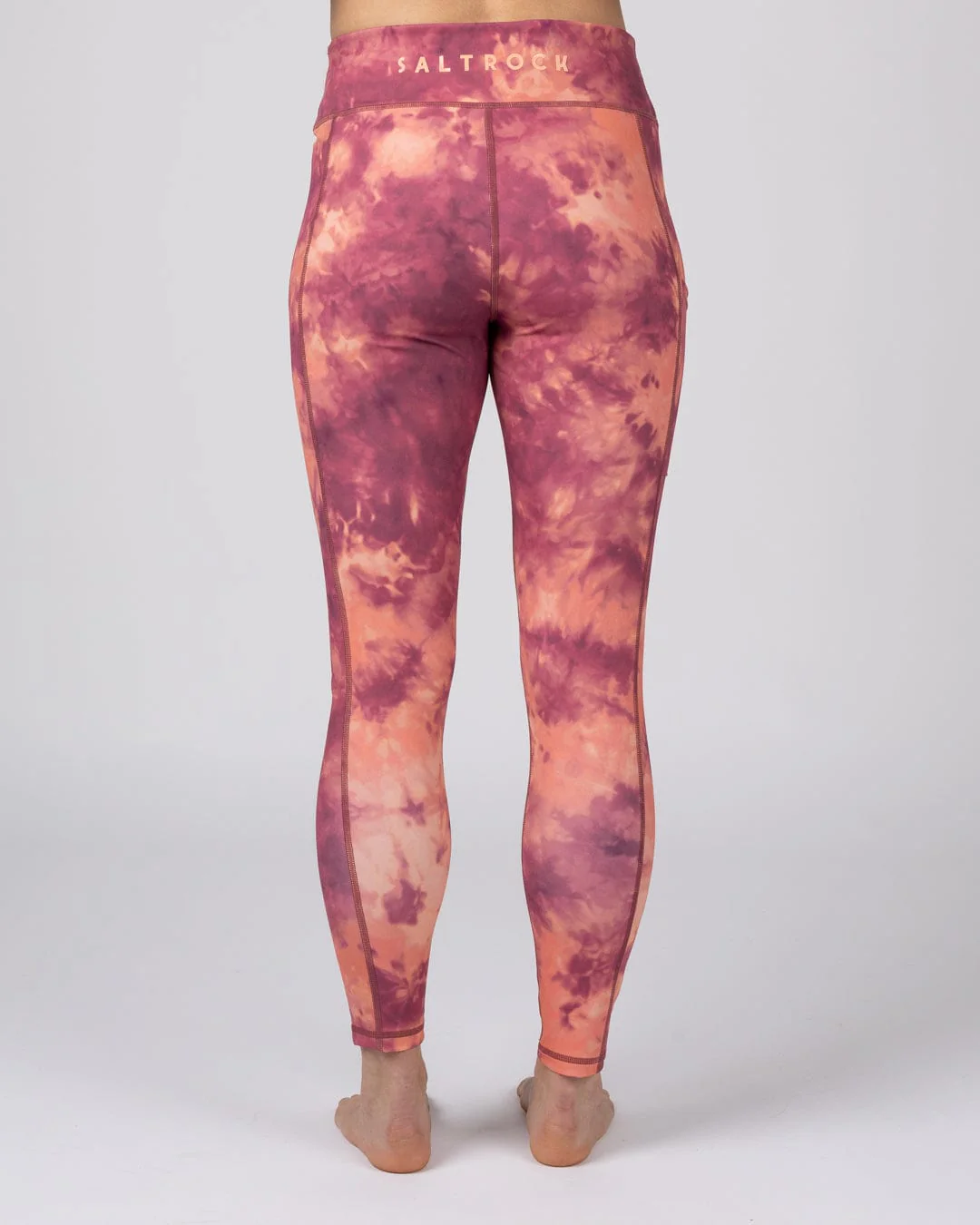 Chakra - Womens Tie Dye Leggings - Dark Pink - Image 5