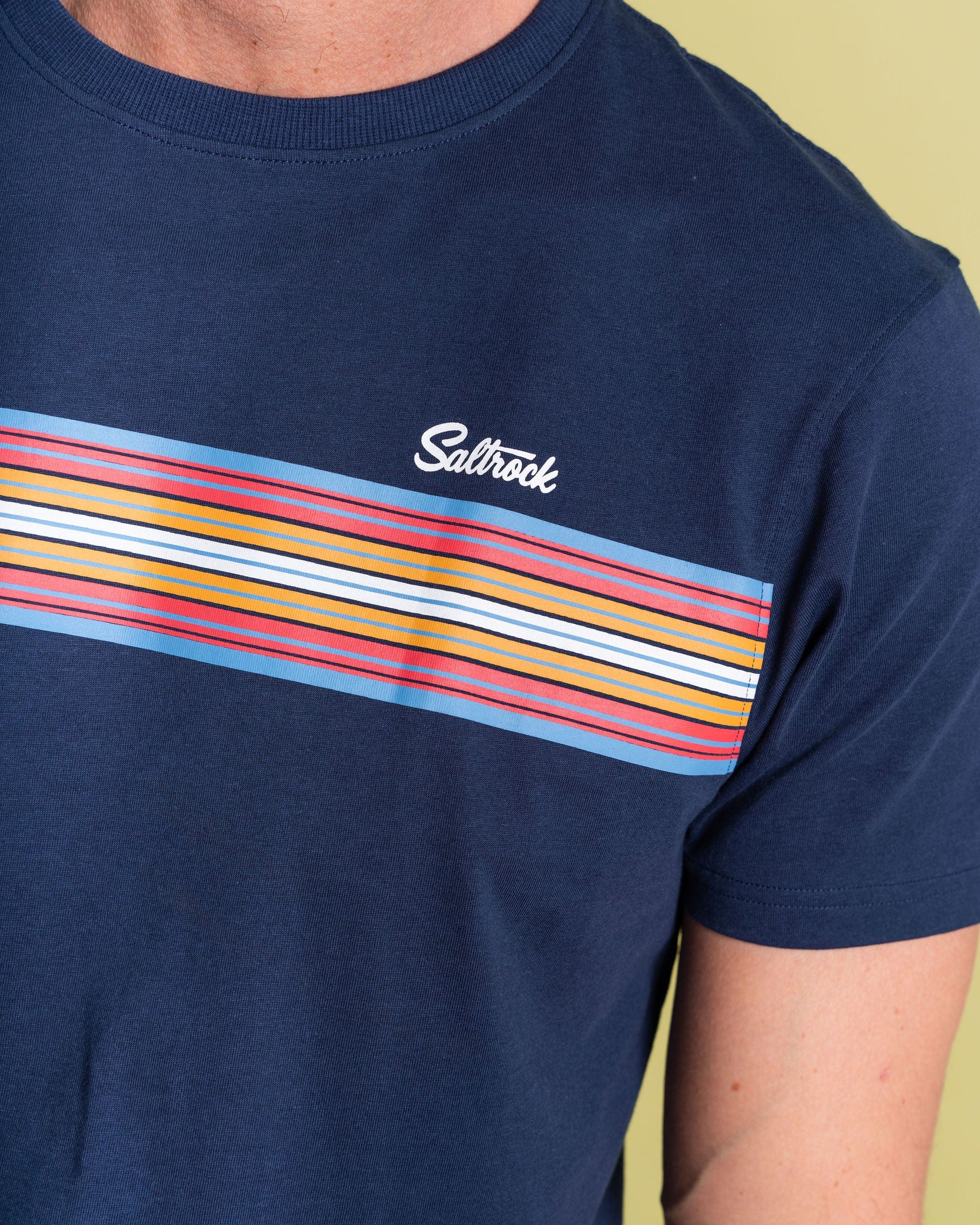 Classic Stripe - Mens Short Sleeve T-Shirt - Blue - Image 8