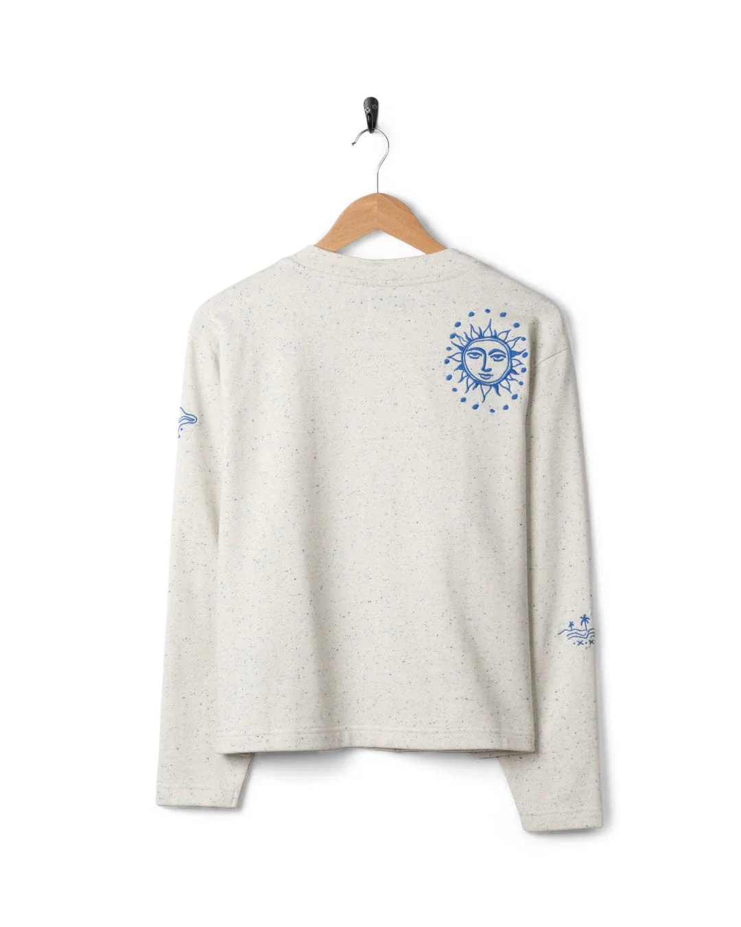 Clemmie - Womens Sweat Cardigan - Cream - Image 10
