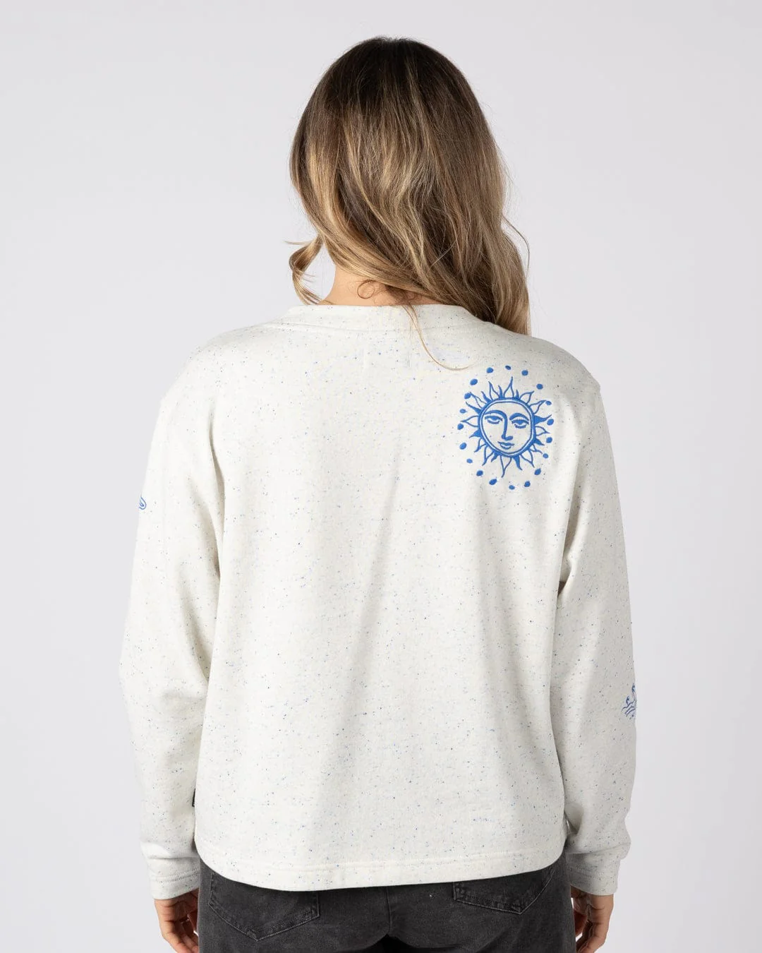 Clemmie - Womens Sweat Cardigan - Cream - Image 2