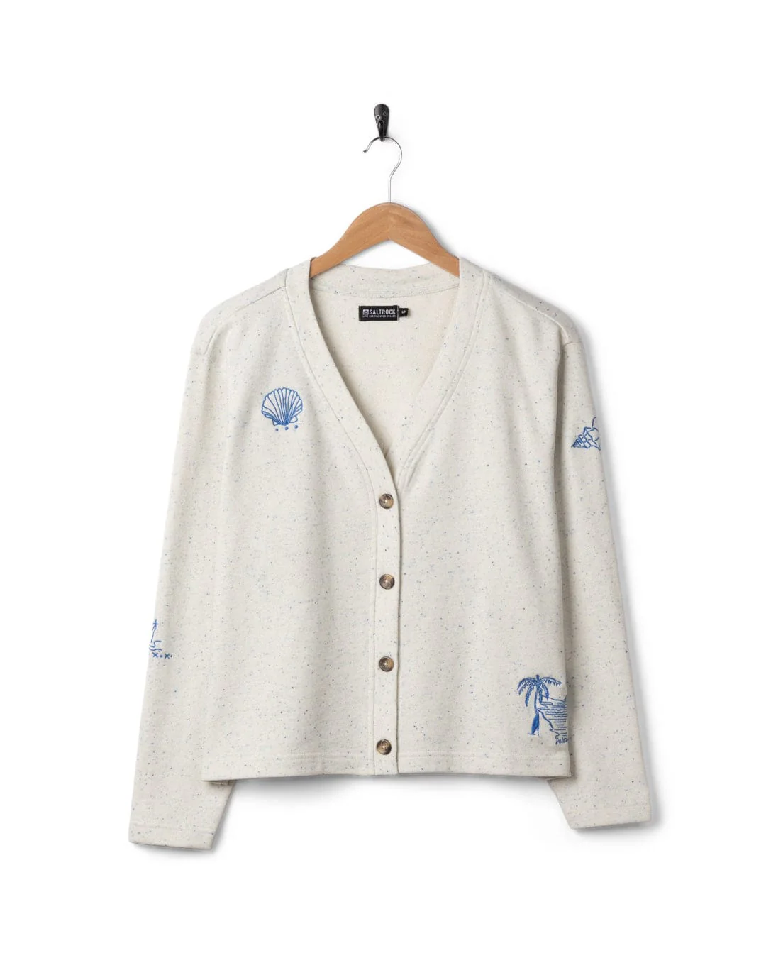 Clemmie - Womens Sweat Cardigan - Cream - Image 3