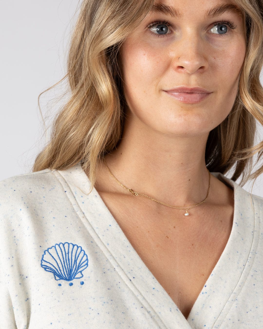 Clemmie - Womens Sweat Cardigan - Cream - Image 6
