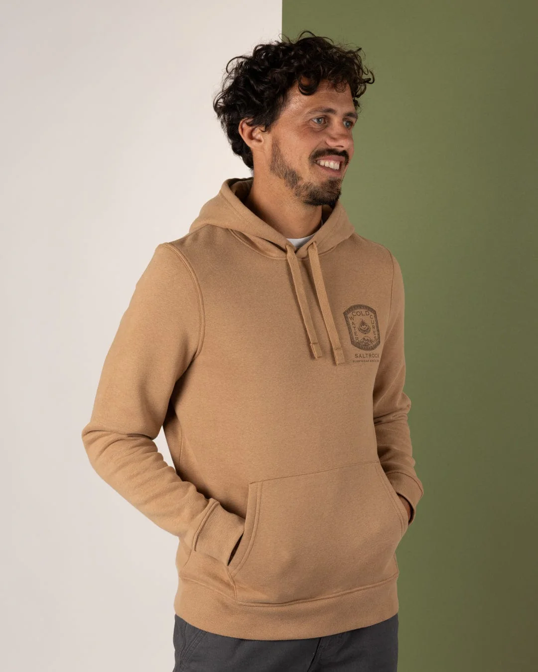 Cold Water Cures - Mens Pop Hoodie - Brown - Image 14