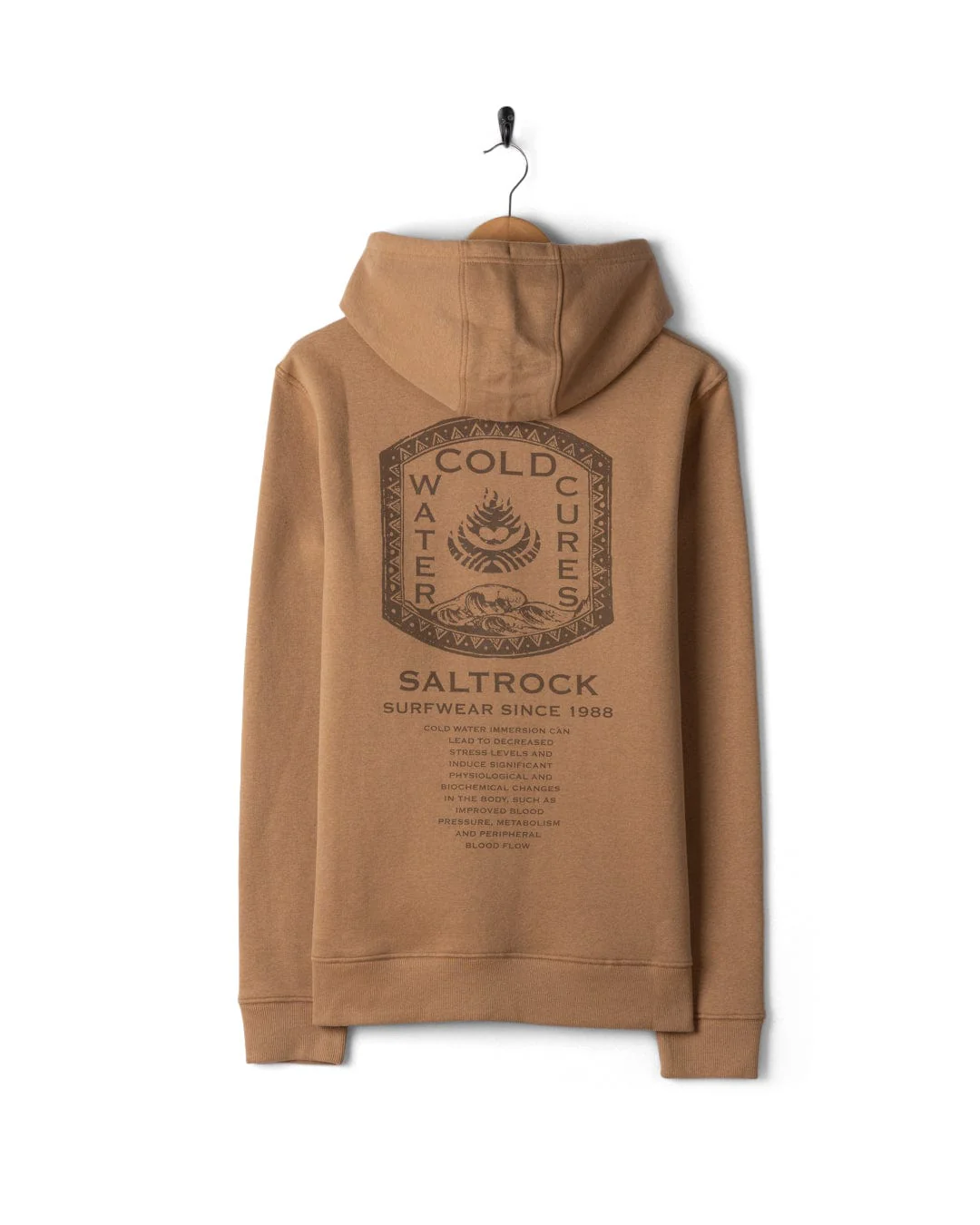 Cold Water Cures - Mens Pop Hoodie - Brown - Image 4