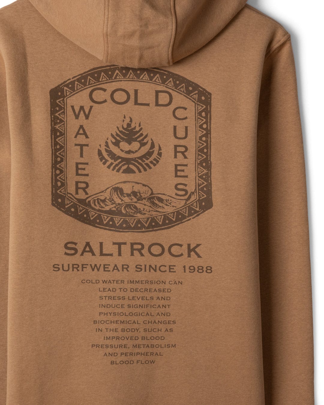Cold Water Cures - Mens Pop Hoodie - Brown - Image 6