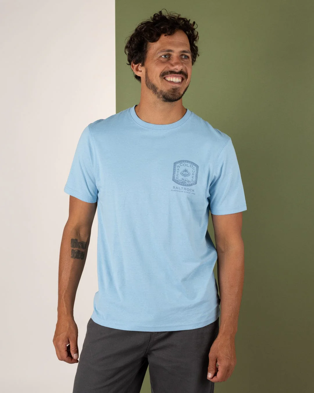 Cold Water Cures - Mens Short Sleeve T-Shirt - Blue - Image 2