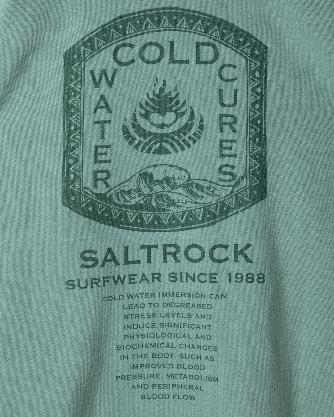Cold Water Cures - Mens Oversized Sweatshirt - Green - Image 2
