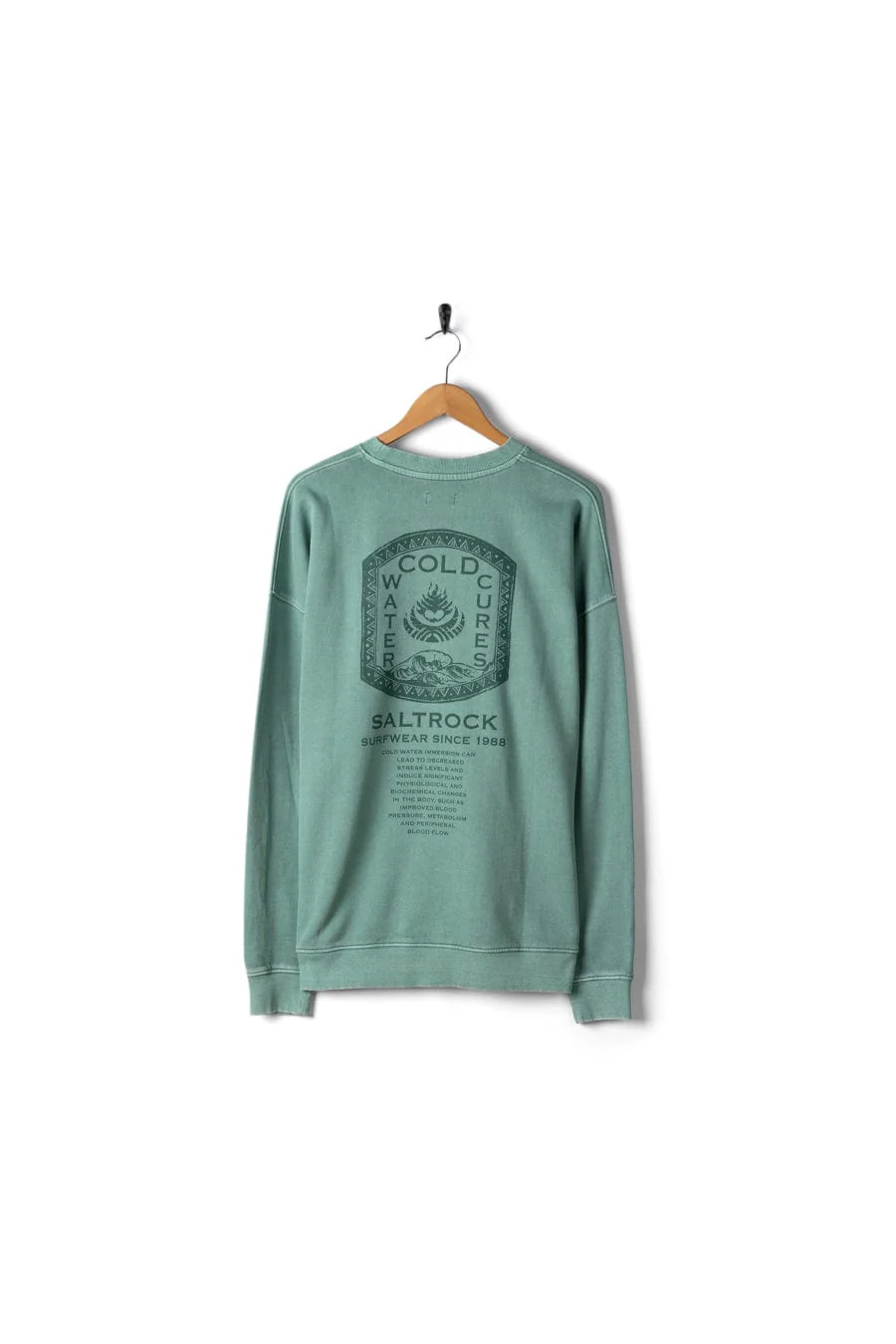 Cold Water Cures - Mens Oversized Sweatshirt - Green - Image 3