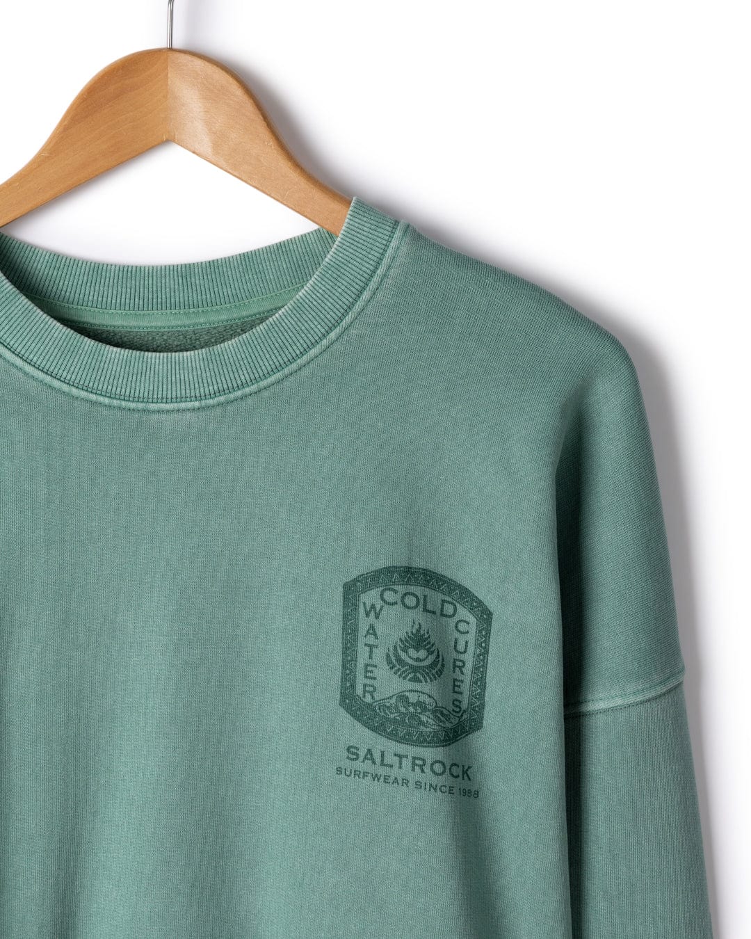 Cold Water Cures - Mens Oversized Sweatshirt - Green - Image 6