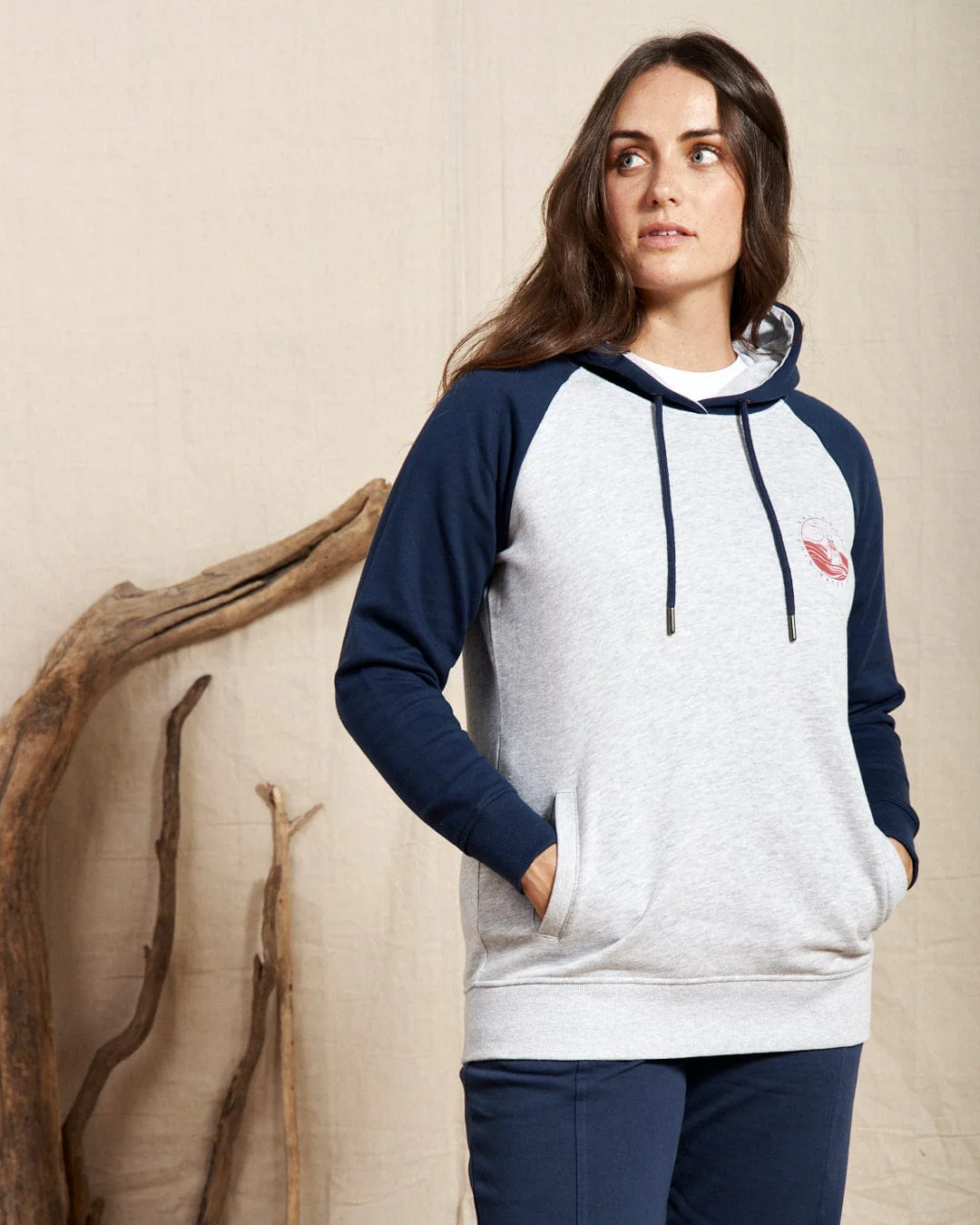Coldwater Club - Womens Raglan Pop Hoodie - Grey - Image 2