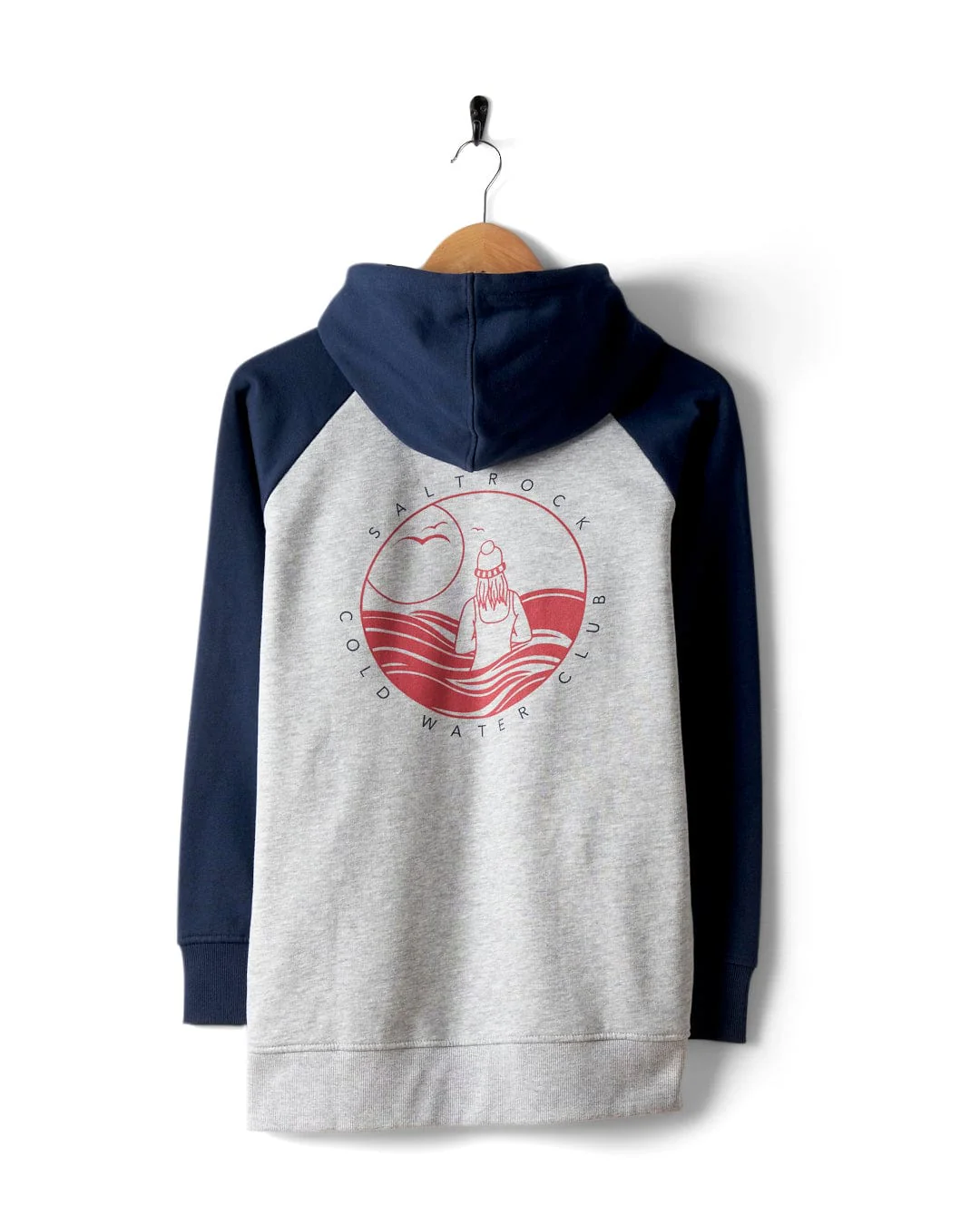 Coldwater Club - Womens Raglan Pop Hoodie - Grey - Image 3