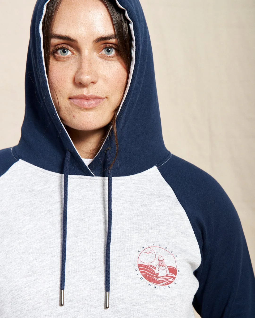 Coldwater Club - Womens Raglan Pop Hoodie - Grey - Image 4