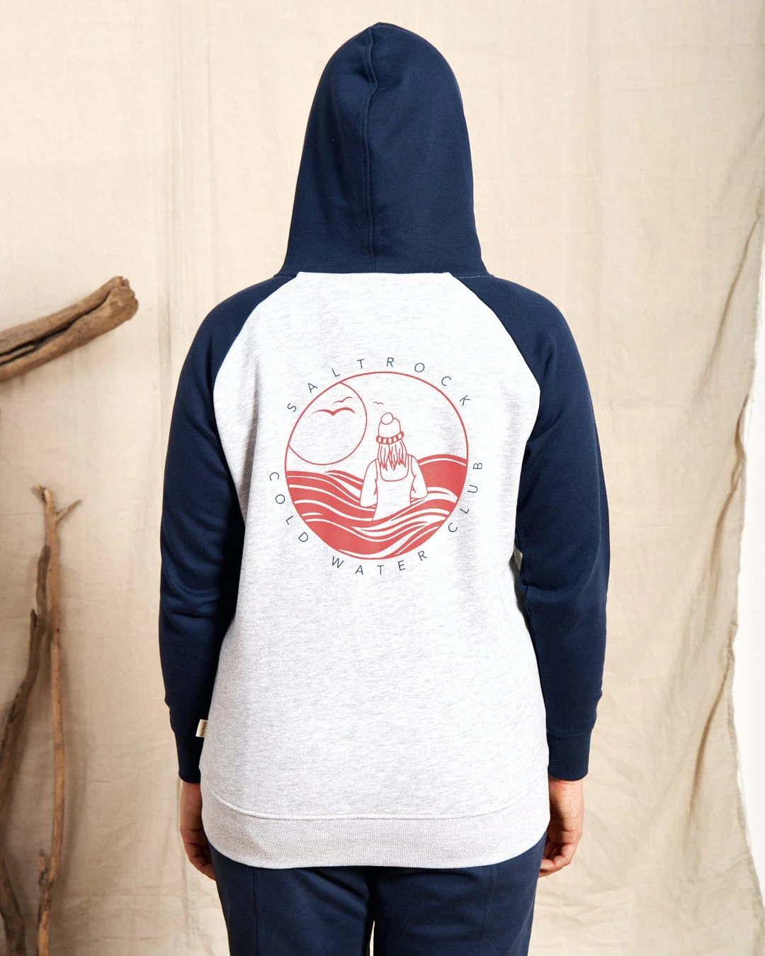 Coldwater Club - Womens Raglan Pop Hoodie - Grey - Image 6
