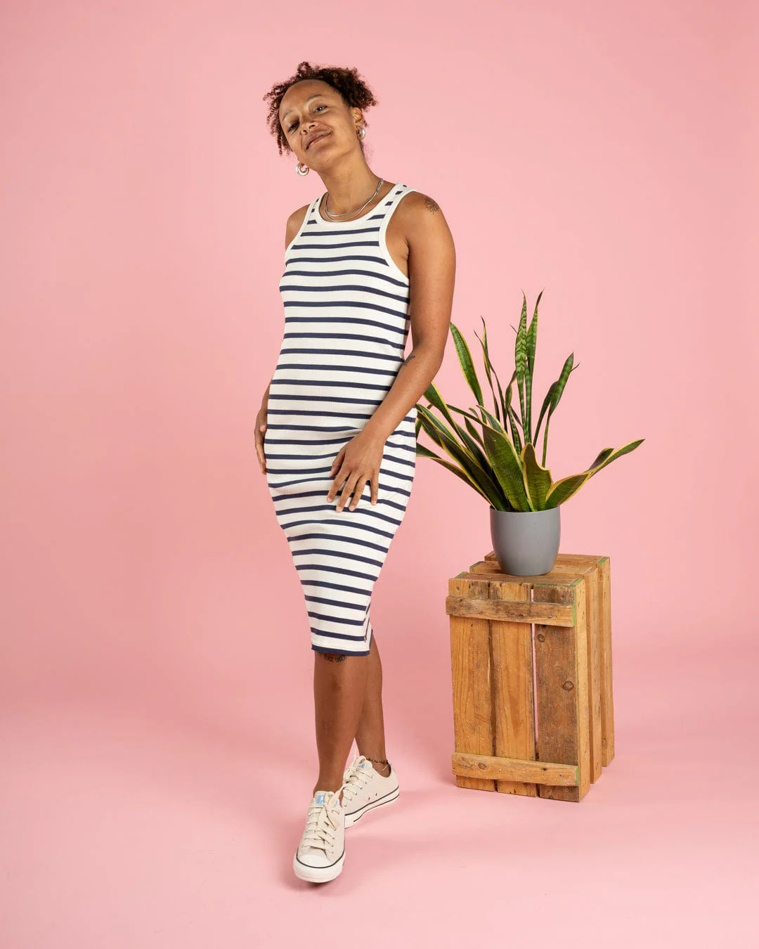 Constantine - Womens Midi Dress - Blue/White - Image 4