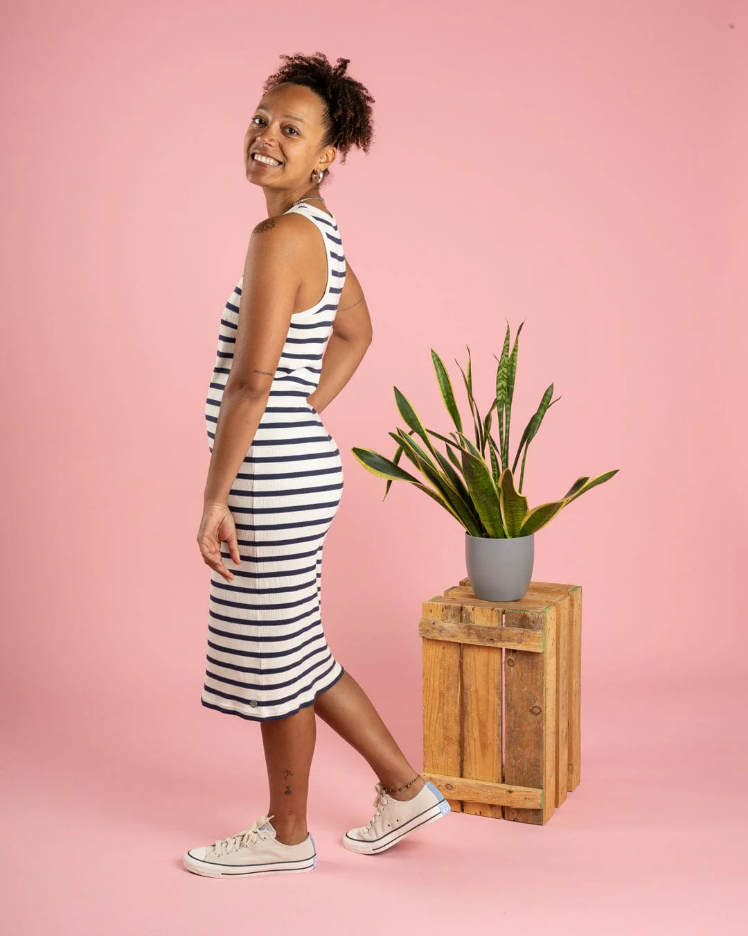 Constantine - Womens Midi Dress - Blue/White - Image 6
