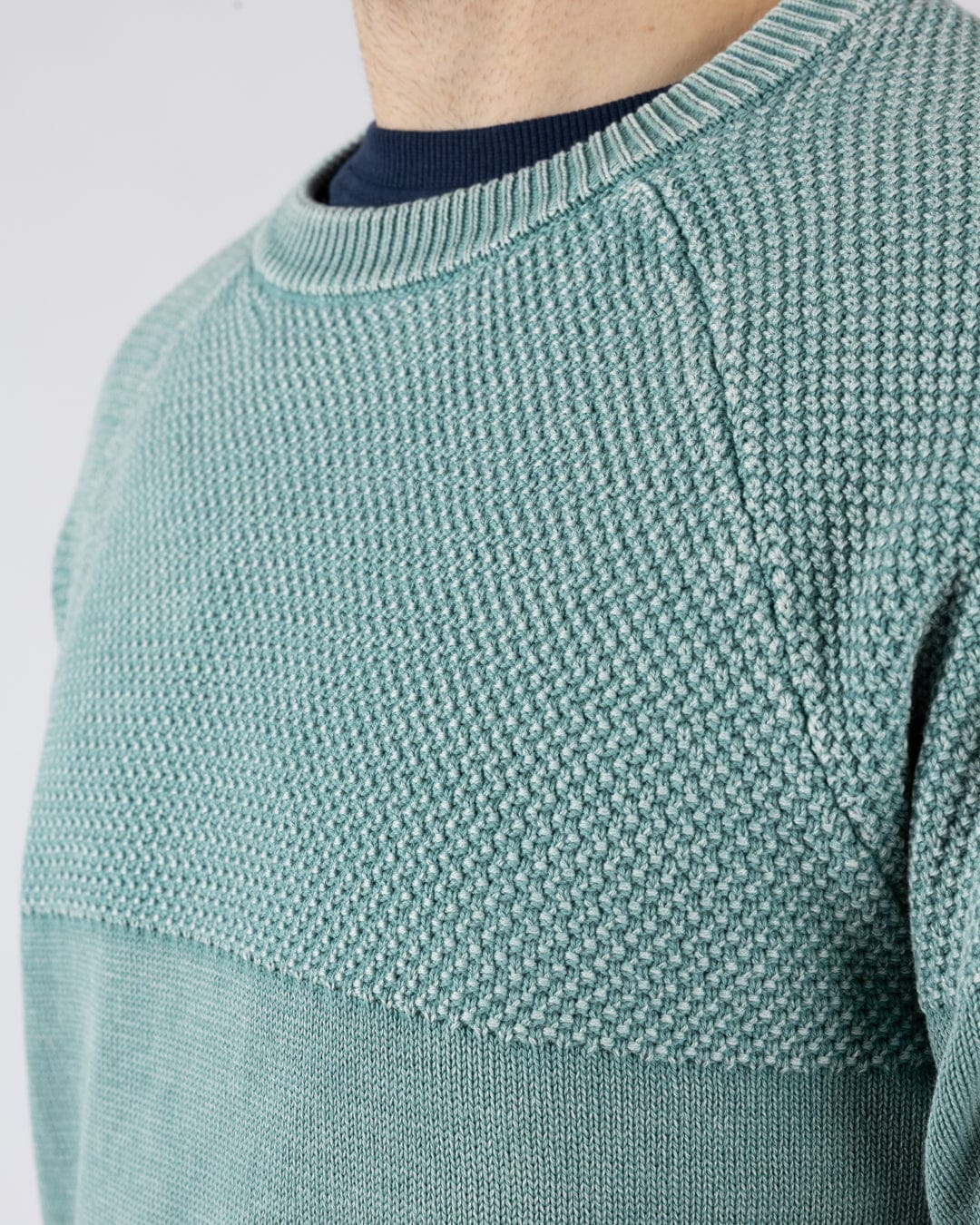 Coombe - Mens Knitted Jumper - Blue - Image 3