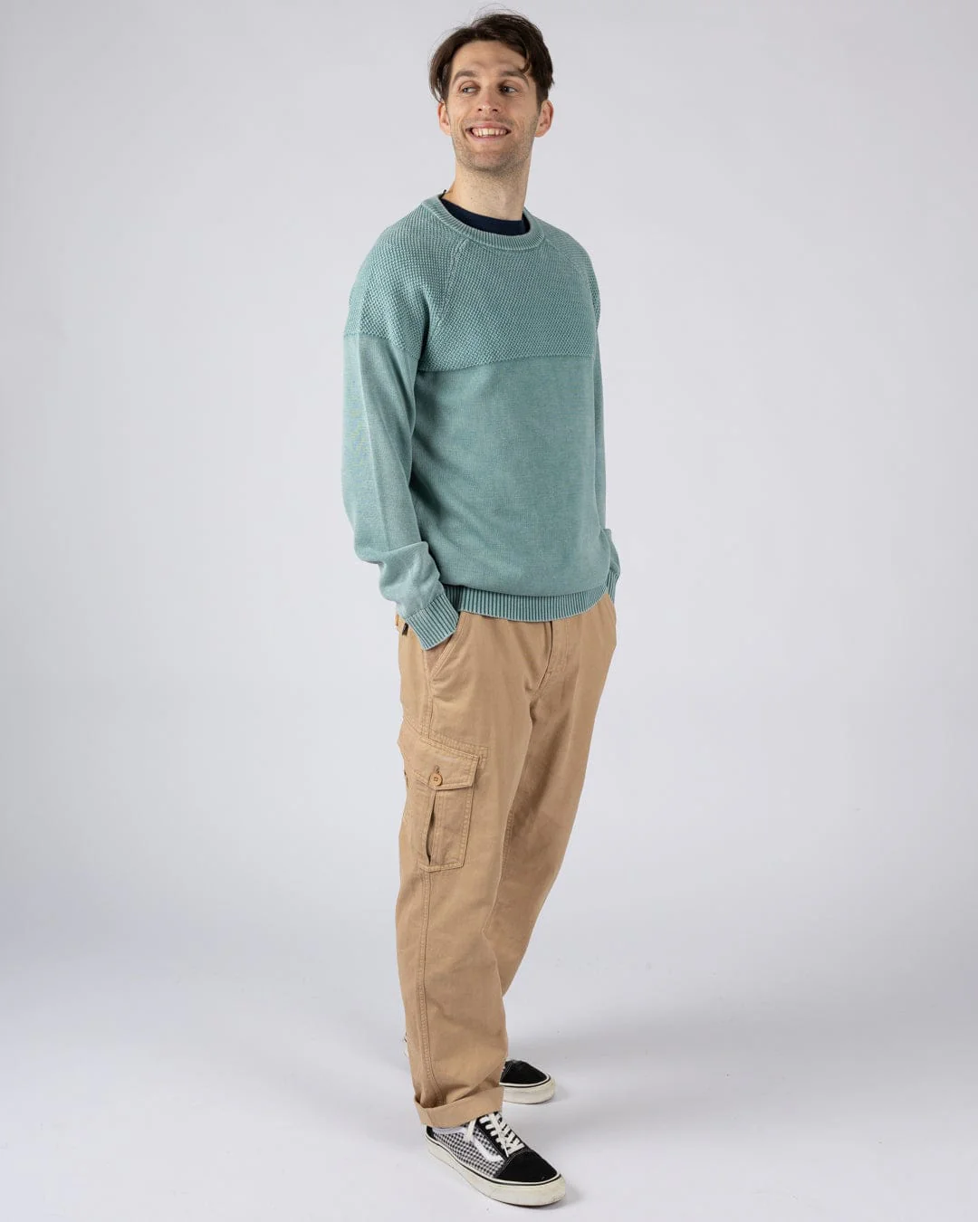 Coombe - Mens Knitted Jumper - Blue - Image 5