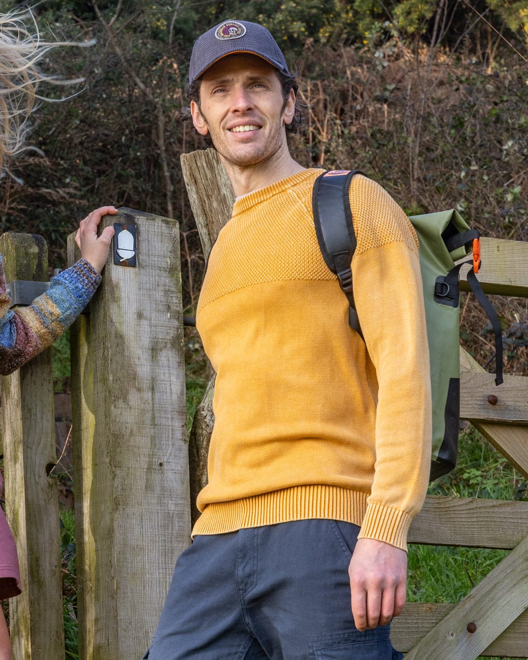 Coombe - Mens Knitted Jumper - Yellow - Image 3