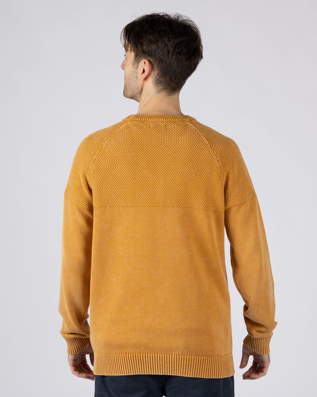 Coombe - Mens Knitted Jumper - Yellow - Image 5