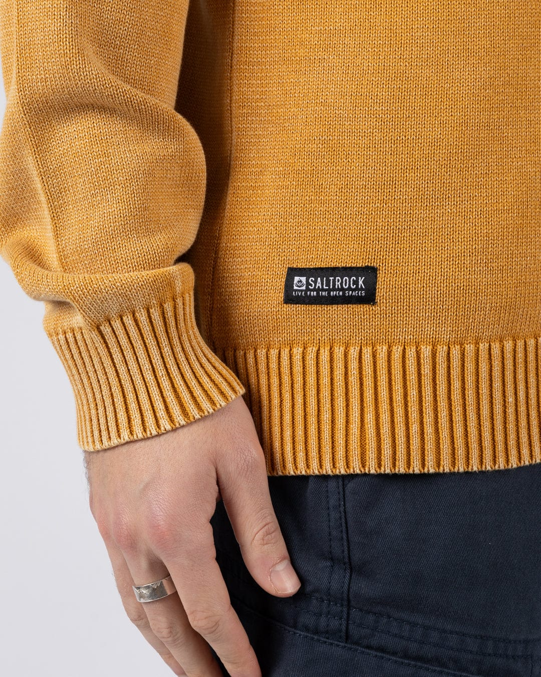 Coombe - Mens Knitted Jumper - Yellow - Image 6