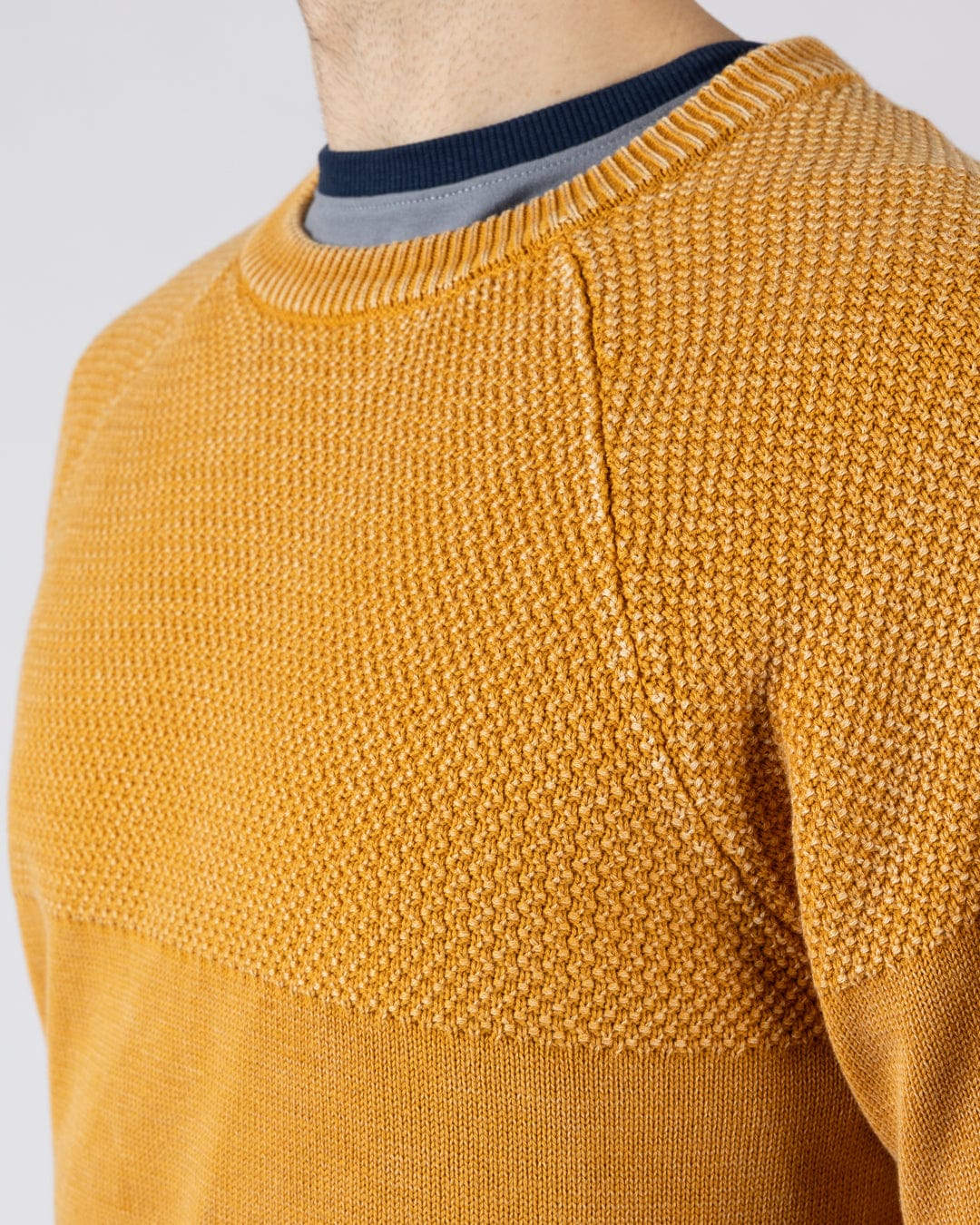 Coombe - Mens Knitted Jumper - Yellow - Image 7