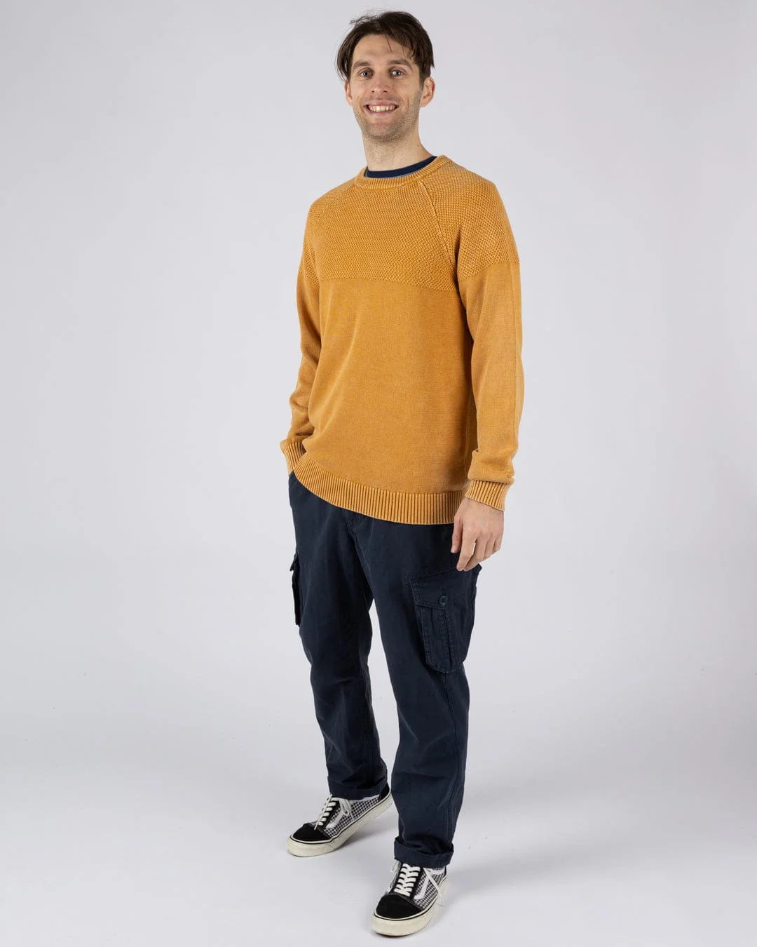 Coombe - Mens Knitted Jumper - Yellow - Image 8