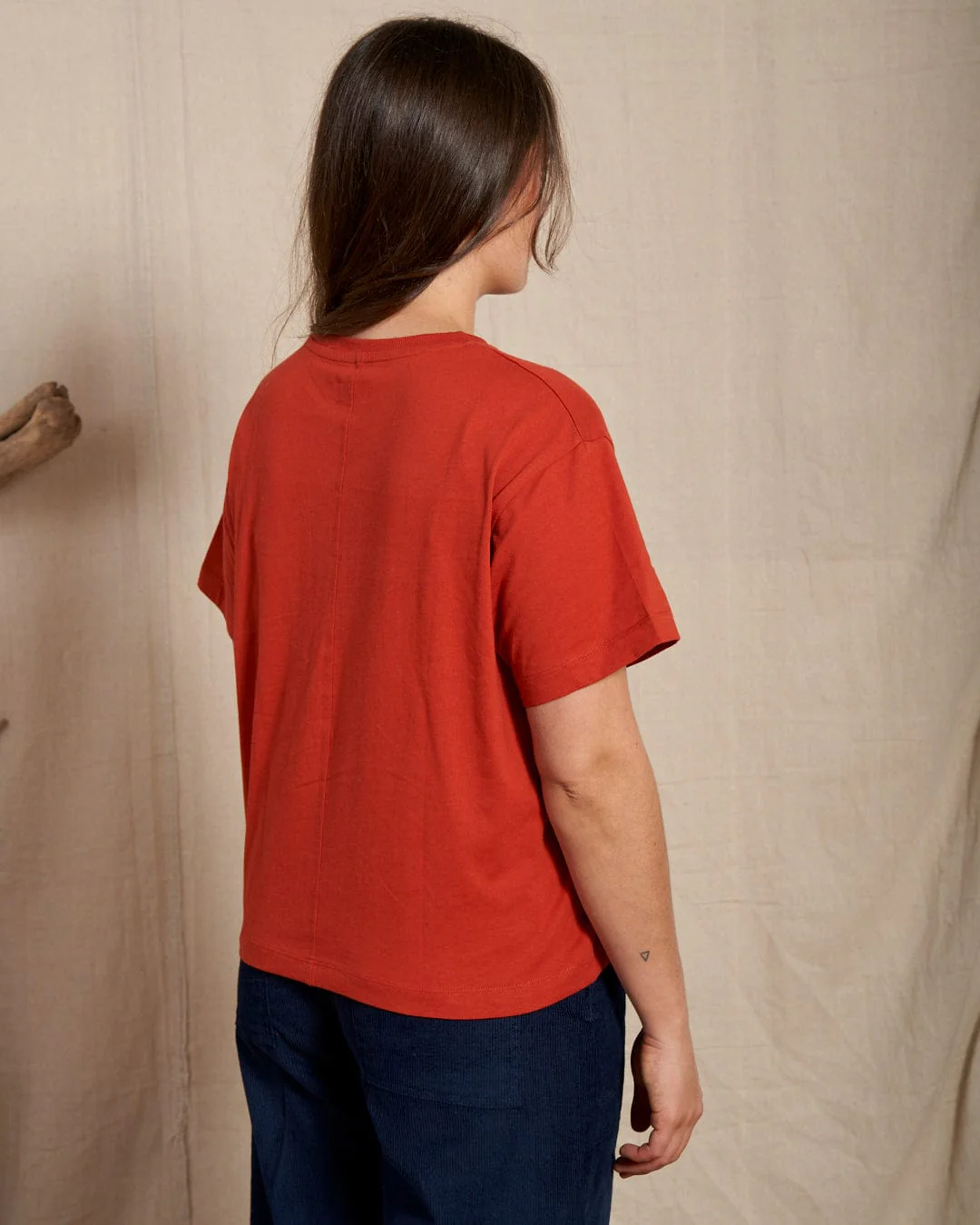 Cora - Womens Embroidered Cropped T-Shirt - Red - Image 6