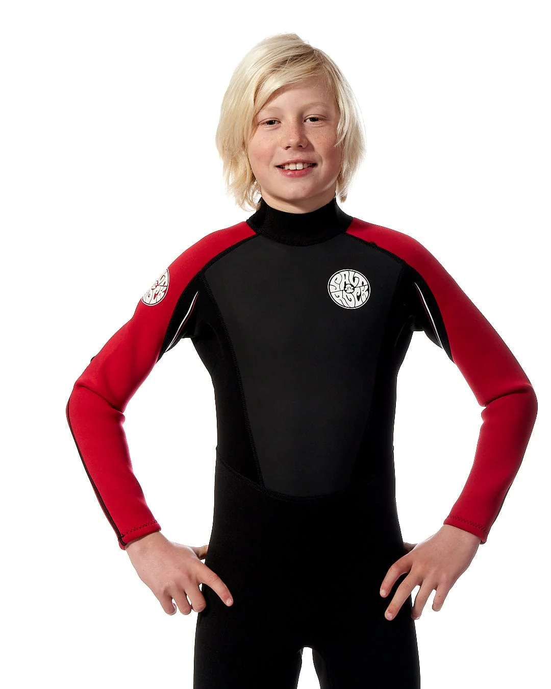 Core - Kids 3/2 Full Wetsuit - Black/Red - Image 4