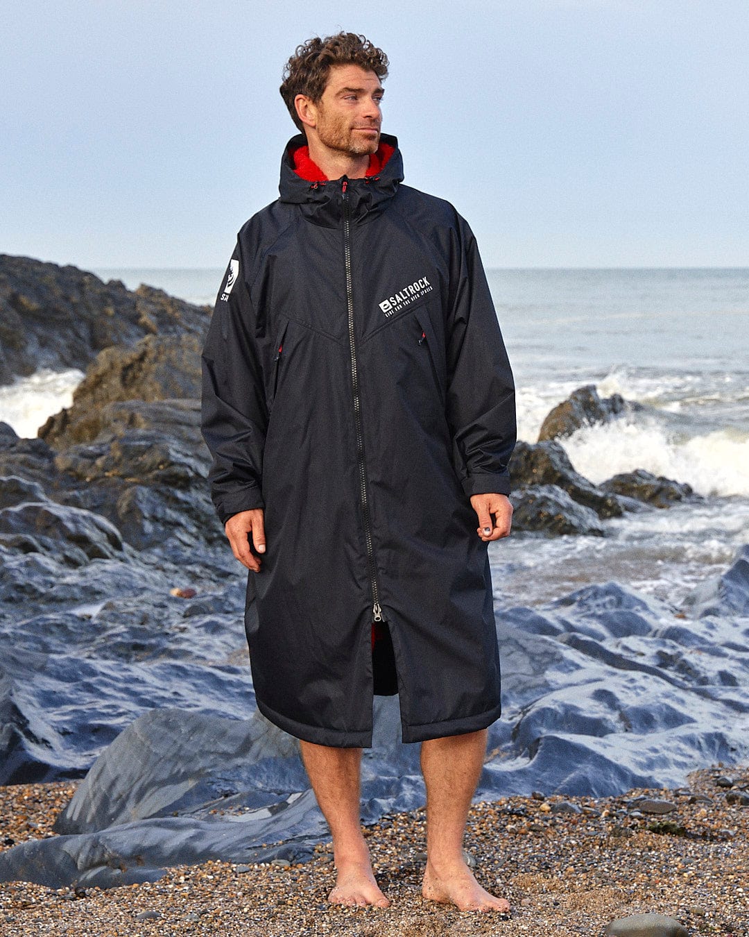 Recycled Changing Robe - Black/Red - Image 12
