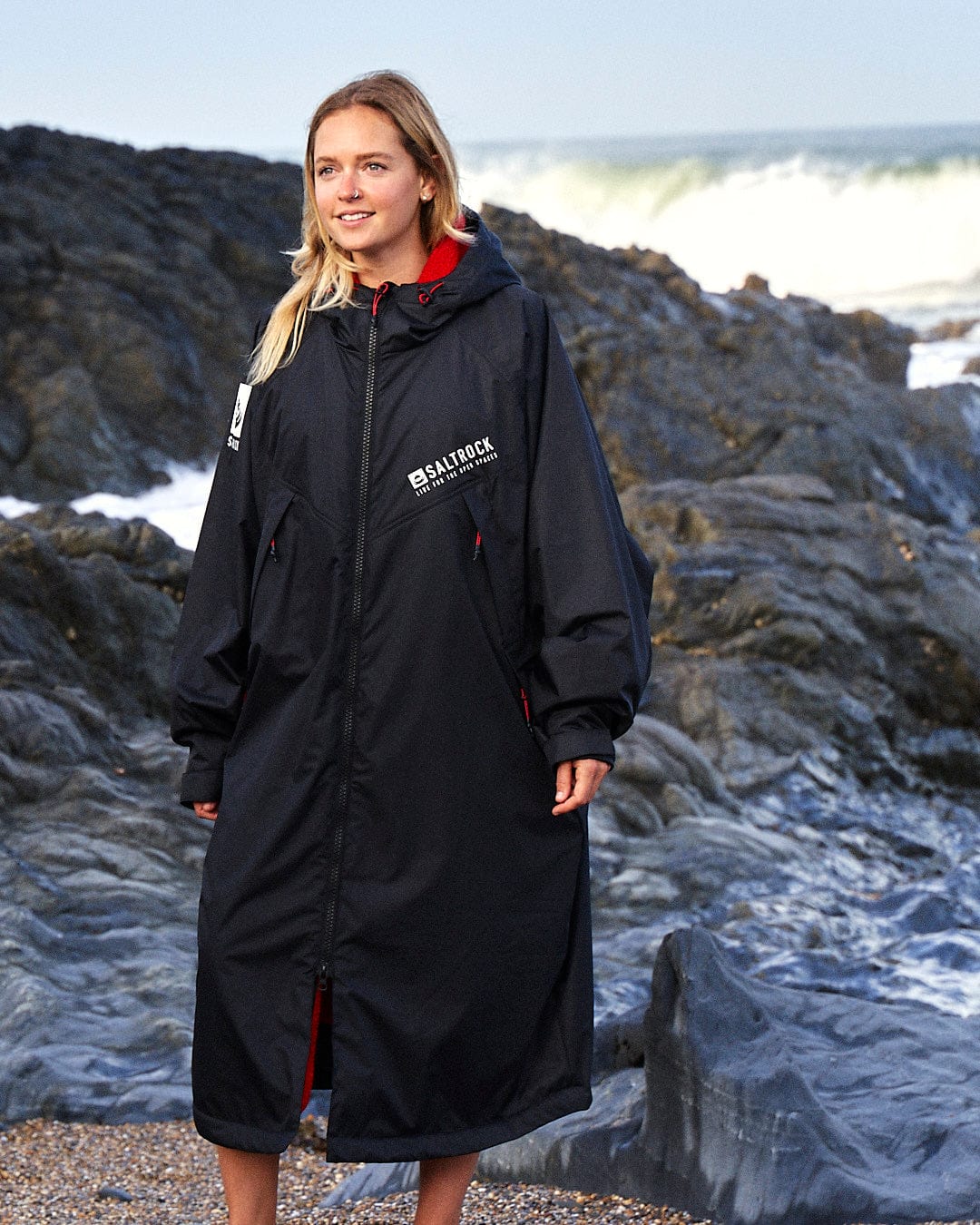 Recycled Changing Robe - Black/Red - Image 14