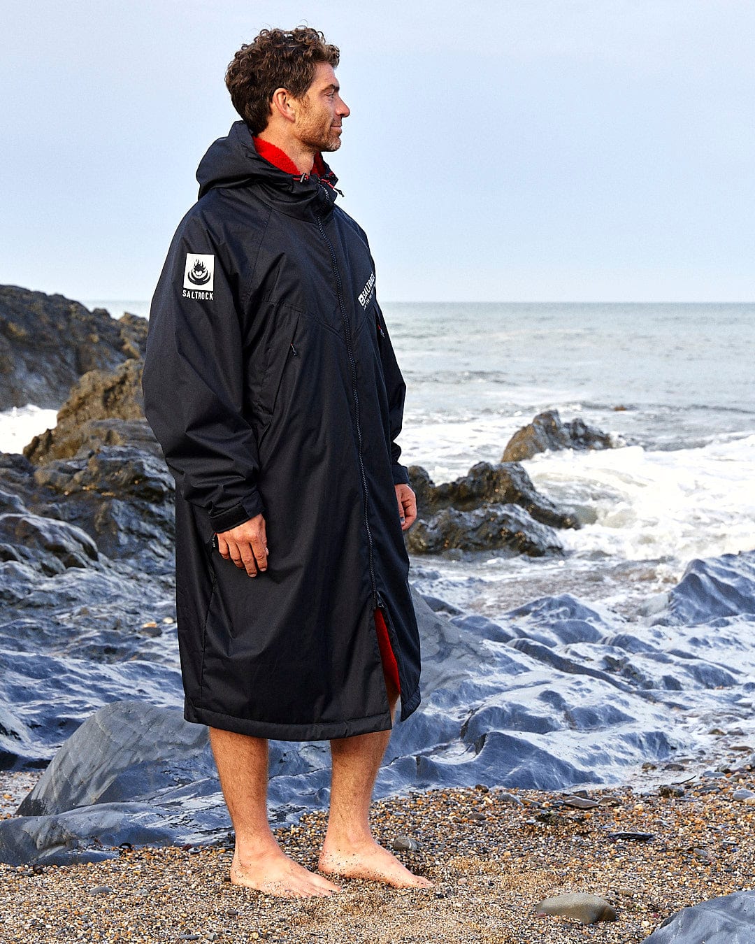 Recycled Changing Robe - Black/Red - Image 6