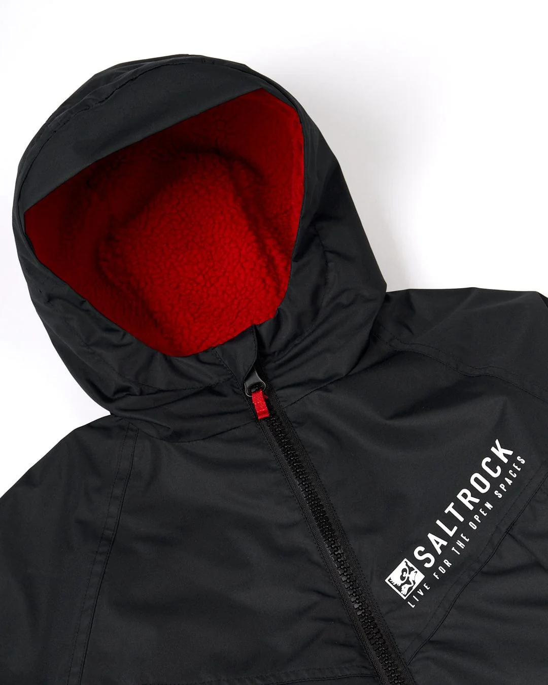 Recycled Kids Changing Robe - Black/Red - Image 9