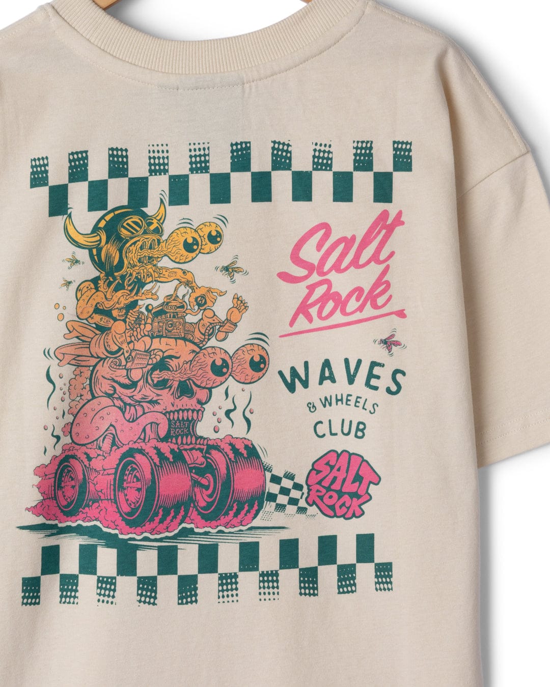 Creep Club Gradient - Kids Oversized Short Sleeve T-Shirt - Cream - Image 3
