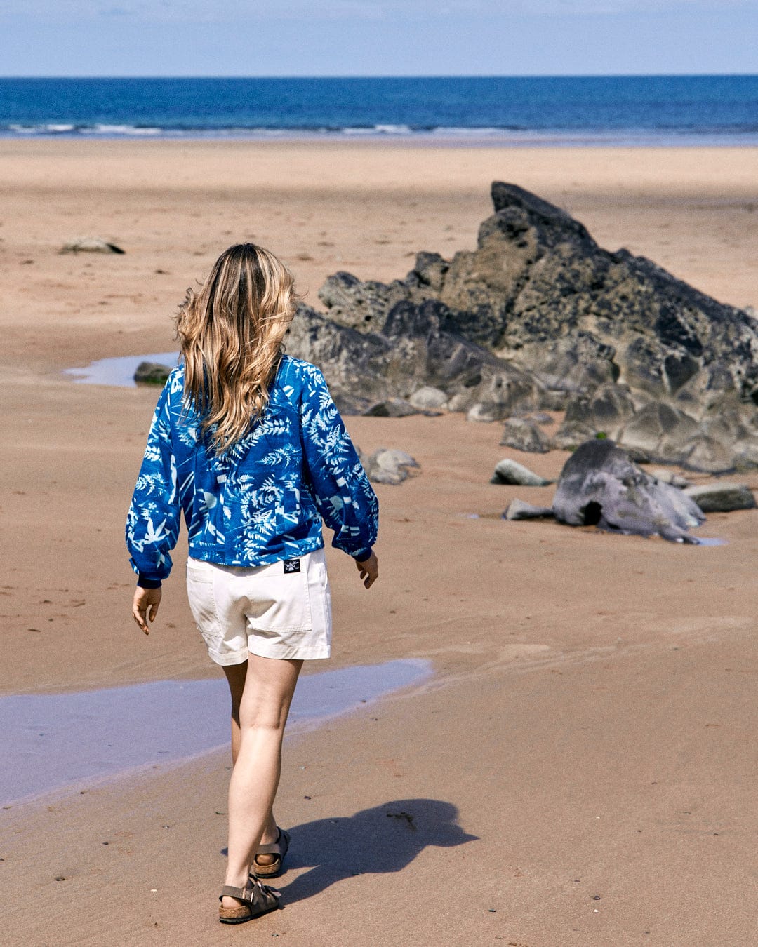 Cyanotype - Womens Recycled Boxy Sweat - Blue - Image 3