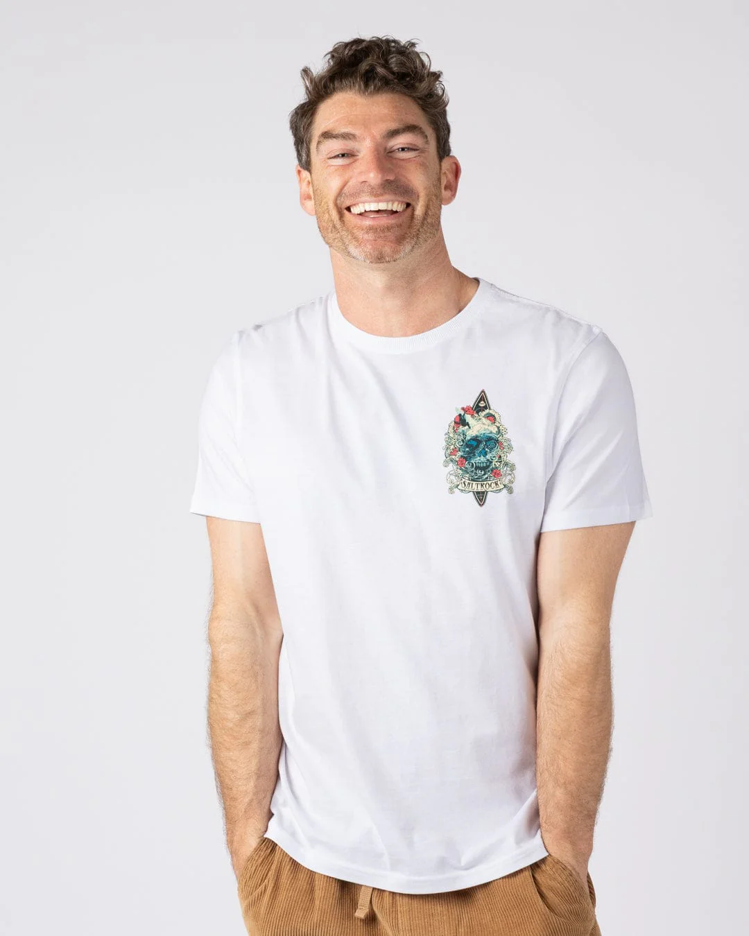 Dark Water Colour - Mens Short Sleeve T-shirt - White - Image 2