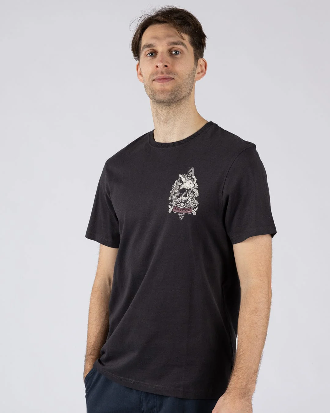 Dark Water  - Mens Short Sleeve T-Shirt - Dark Grey - Image 3