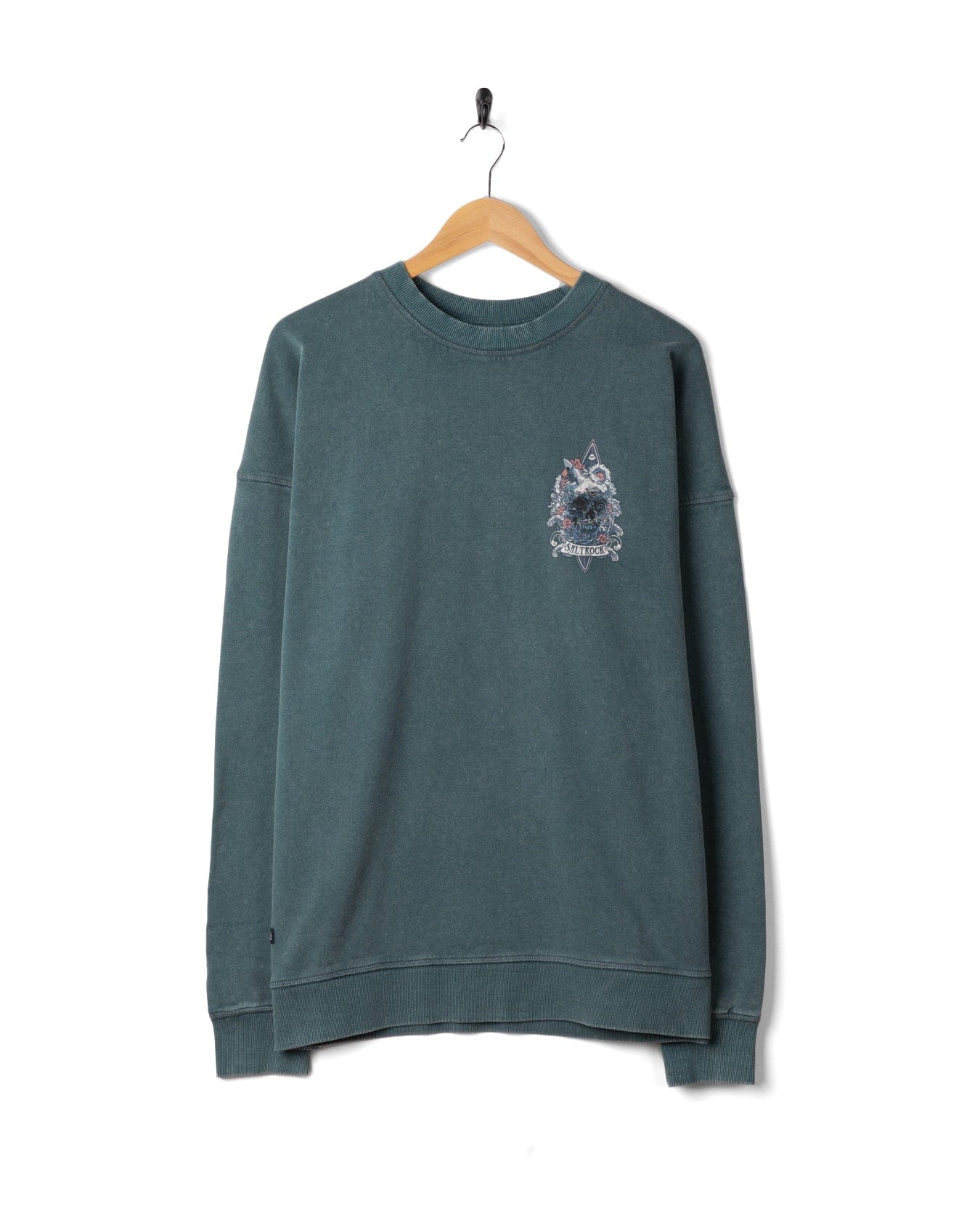 Dark Water -Mens Oversized Sweatshirt Top - Blue - Image 7