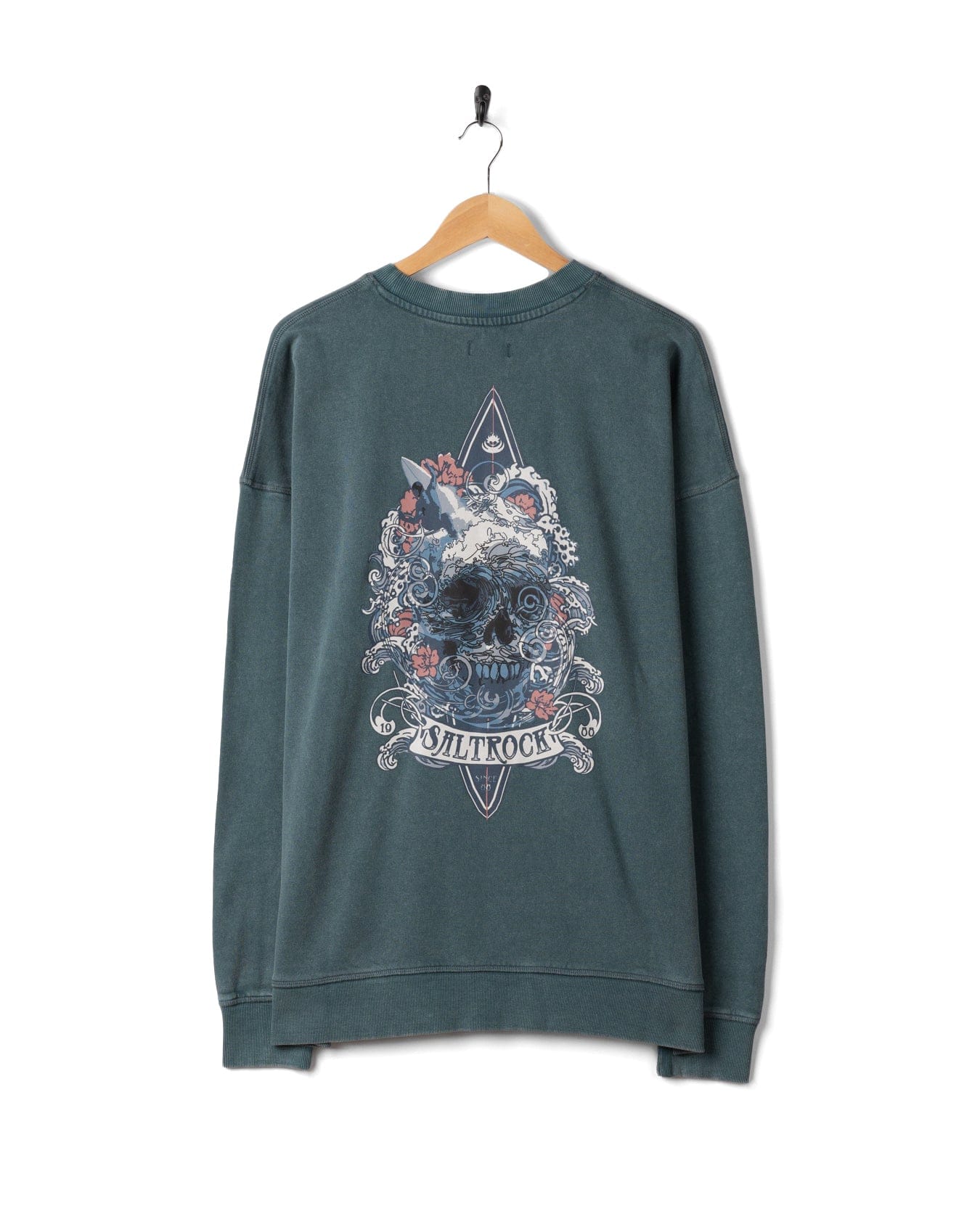 Dark Water -Mens Oversized Sweatshirt Top - Blue - Image 8
