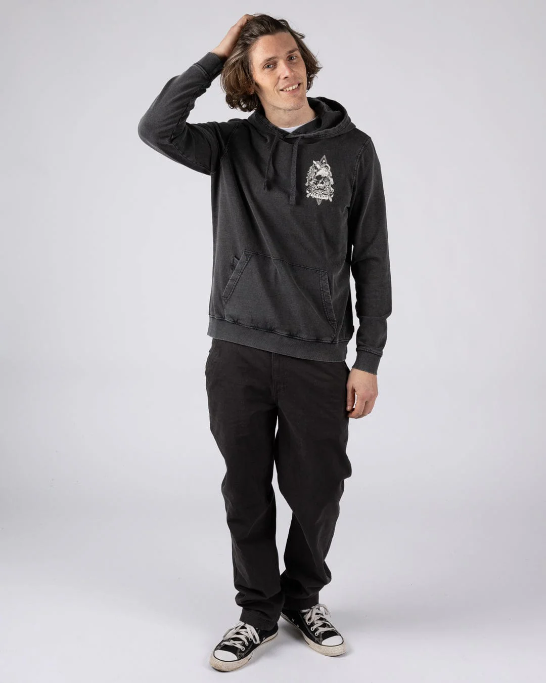 Dark Waters - Mens Pop Hoodie - Dark Grey - Image 4