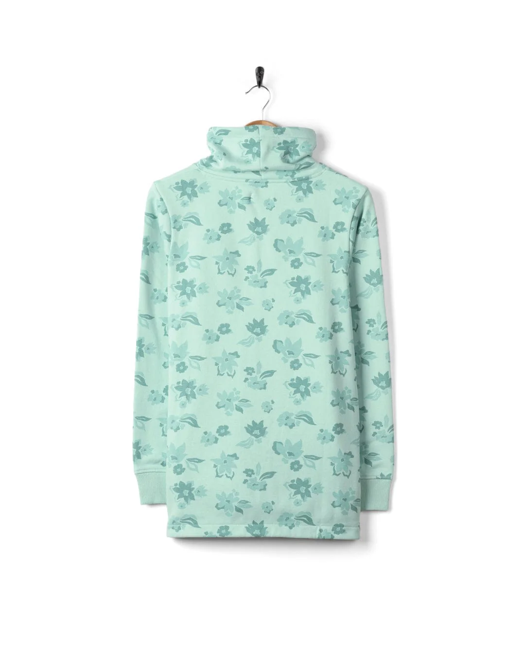 Daze  - Womens Funnel Neck Sweatshirt - Light Blue - Image 4