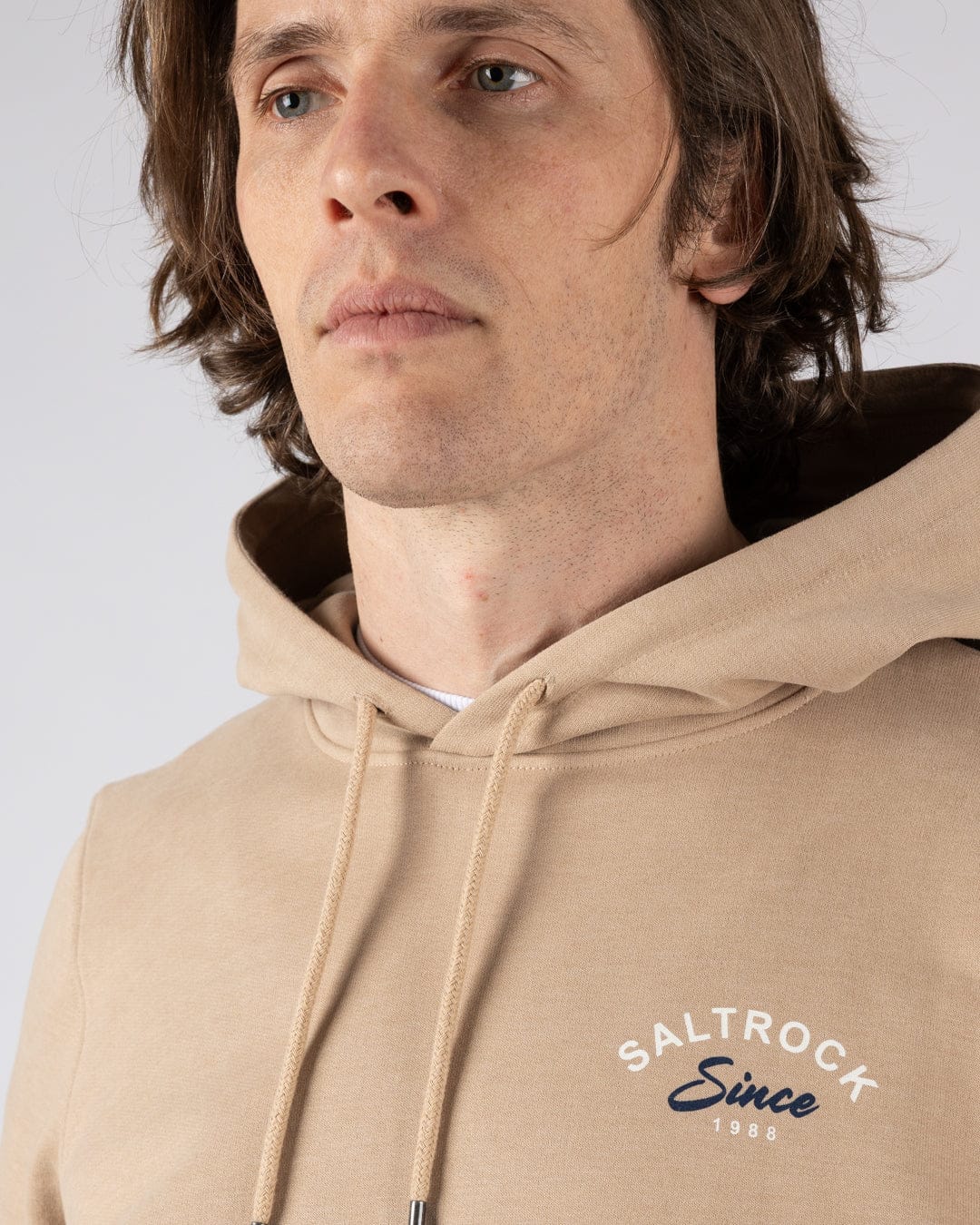 Deep Sea Flame Cornwall - Mens Pop Hoodie - Beige - Image 6