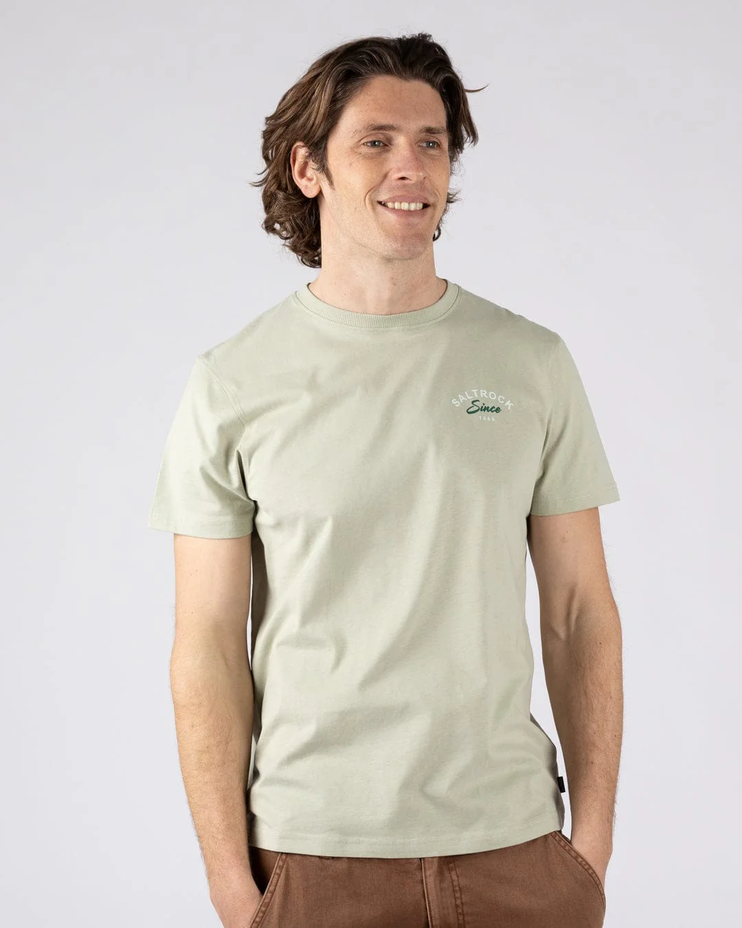 Deep Sea Flame Cornwall - Mens Short Sleeve T-Shirt - Light Green - Image 3