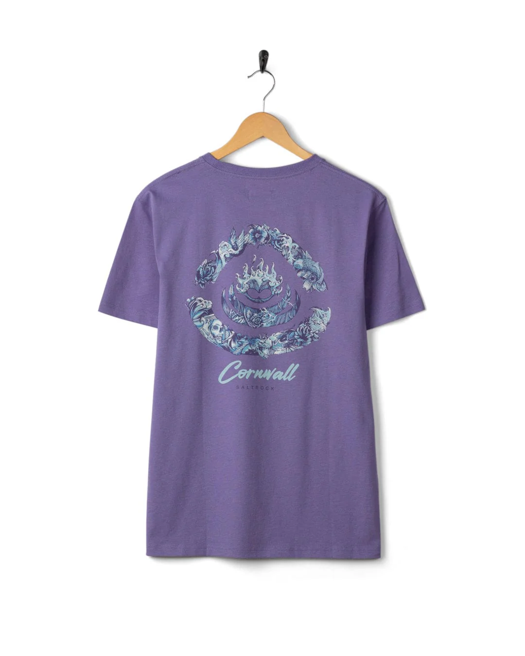 Deep Sea Flame Cornwall - Mens Short Sleeve T-shirt - Purple - Image 6