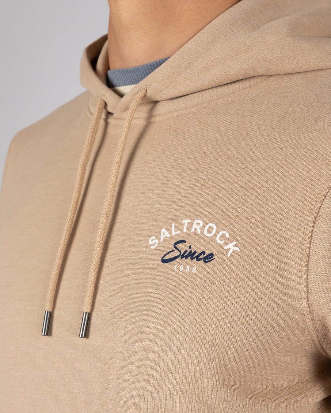 Deep Sea Flame Devon - Mens Pop Hoodie - Beige - Image 4