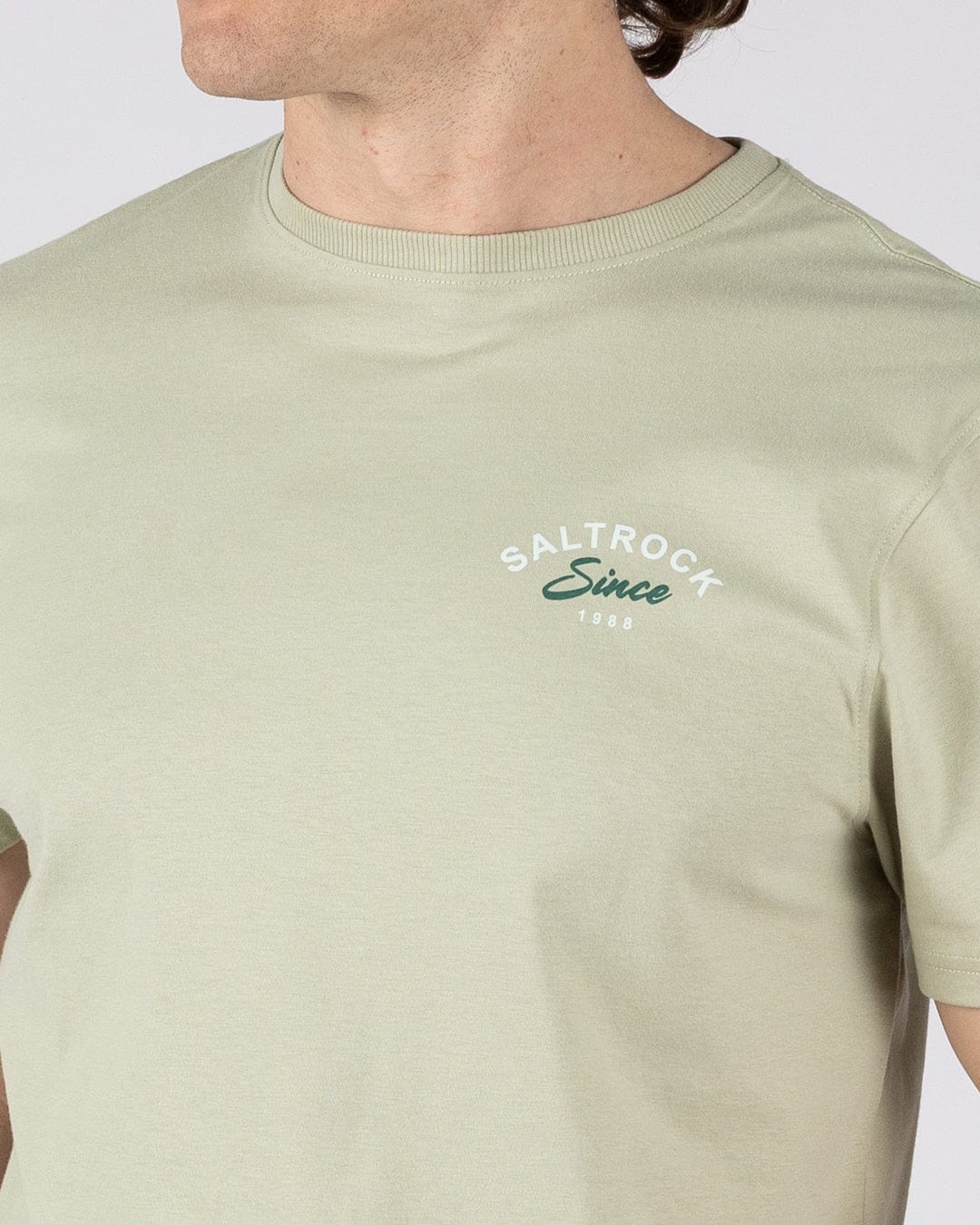 Deep Sea Flame Devon  - Mens Short Sleeve T-shirt - Light Green - Image 4