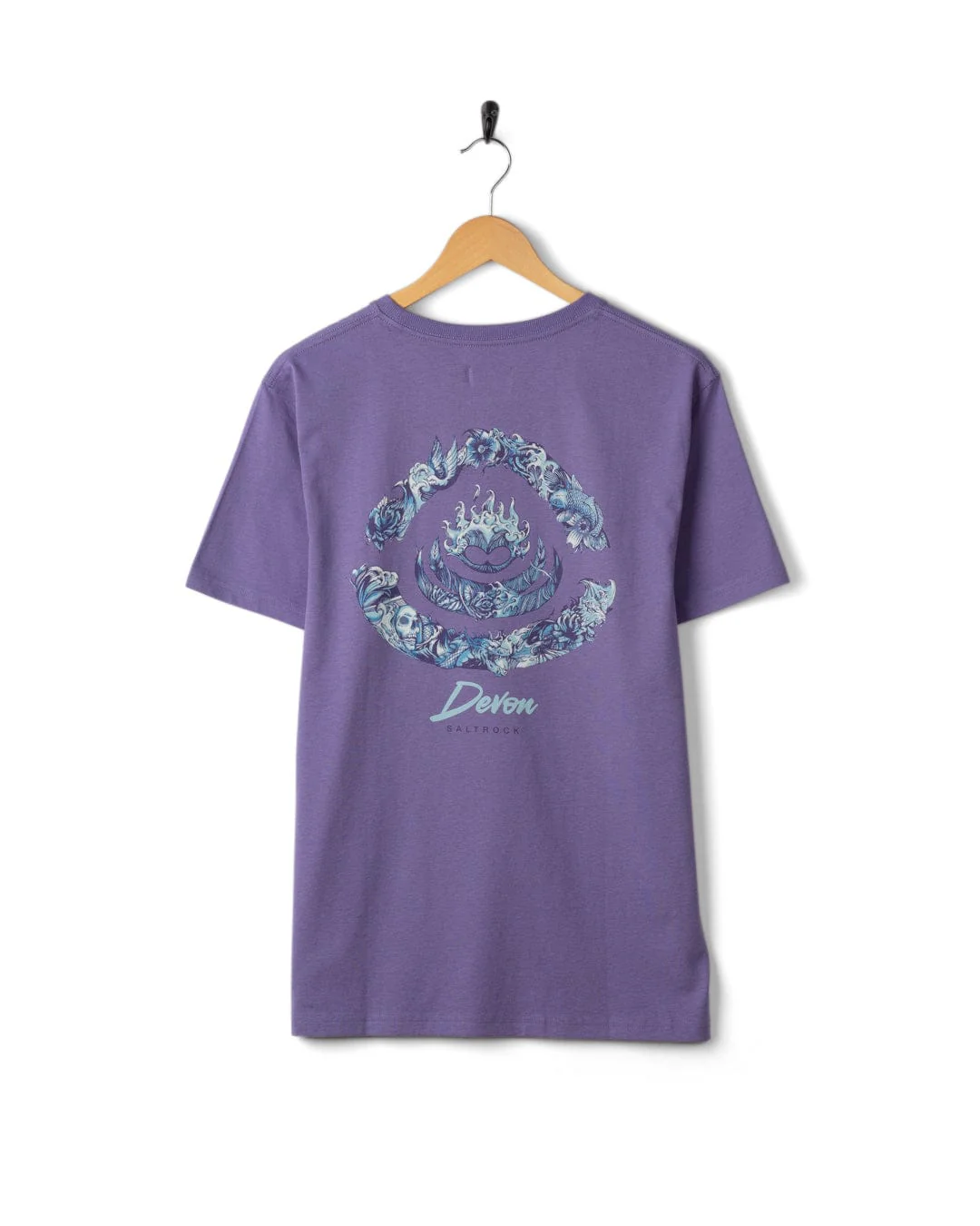 Deep Sea Flame Devon  - Mens Short Sleeve T-Shirt - Purple - Image 10