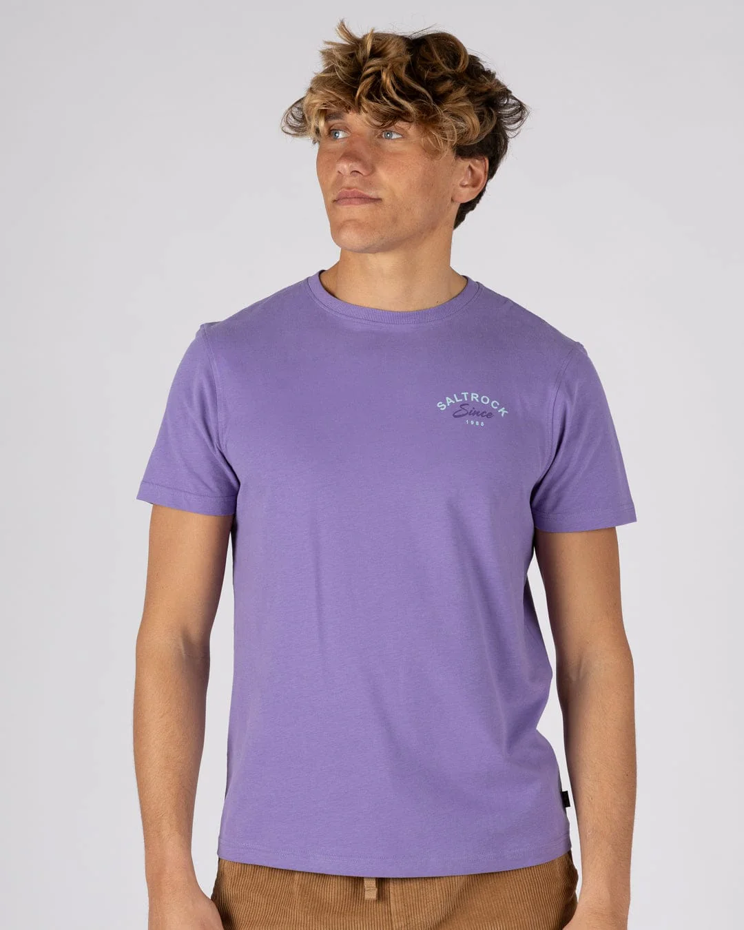 Deep Sea Flame Devon  - Mens Short Sleeve T-Shirt - Purple - Image 6