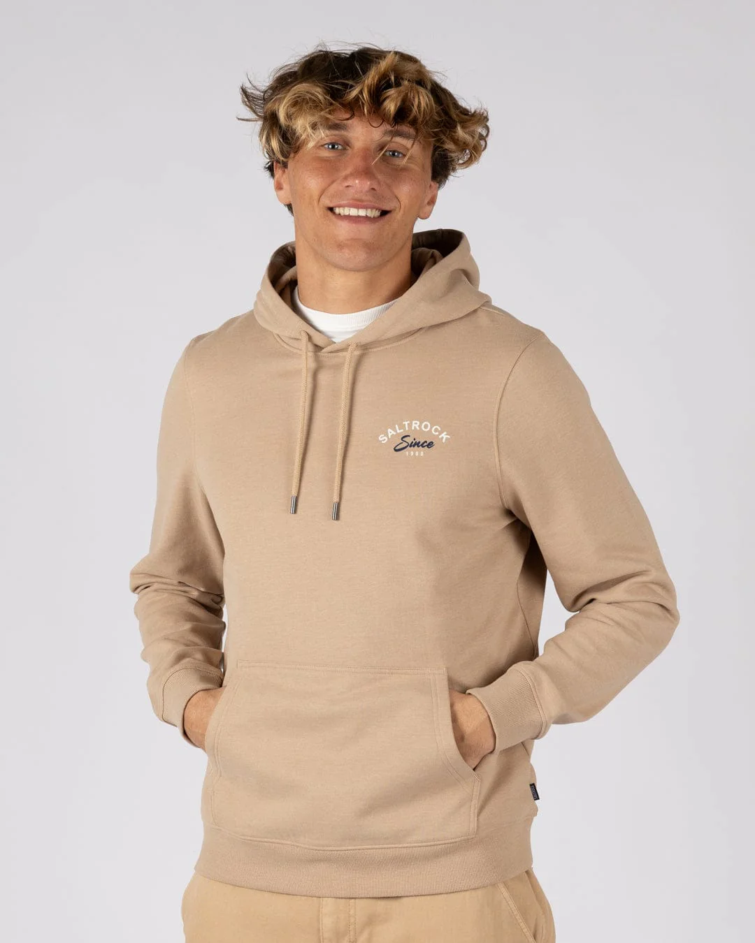 Deep Sea Flame Wales - Mens Pop Hoodie - Beige - Image 3