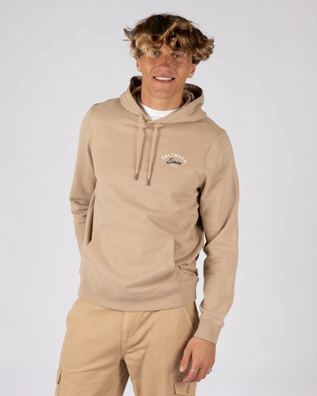 Deep Sea Flame Wales - Mens Pop Hoodie - Beige - Image 4